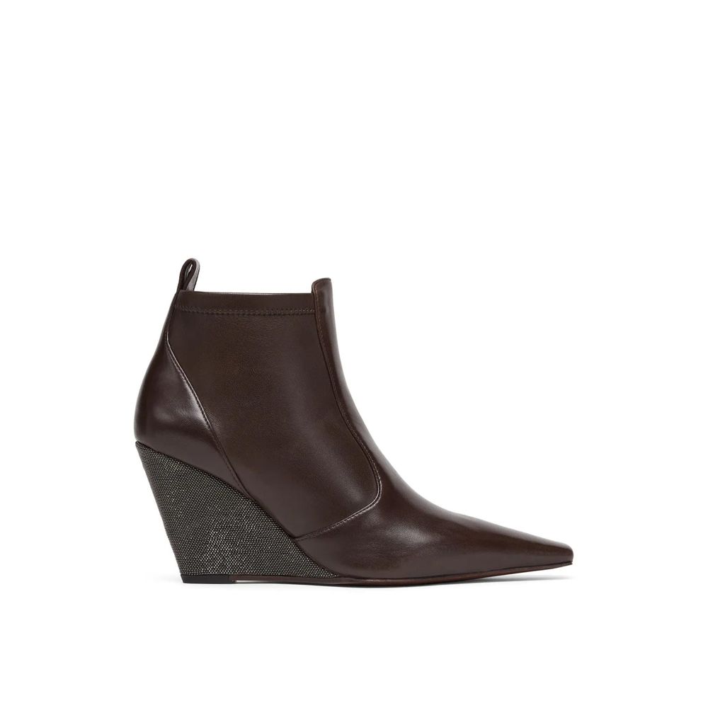 Brunello Cucinelli Brown Leather Ankle Boots Brunello Cucinelli