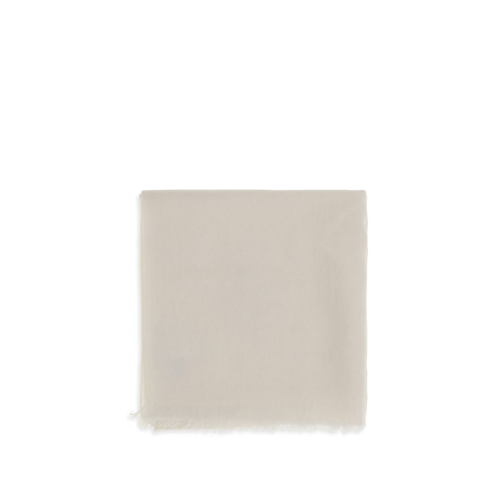 Brunello Cucinelli White Cashmere Scarf Brunello Cucinelli