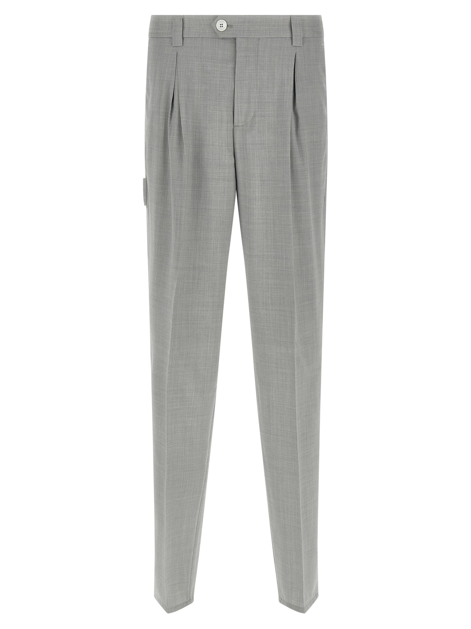 Brunello Cucinelli Gray Virgin Wool Dress Pants Brunello Cucinelli