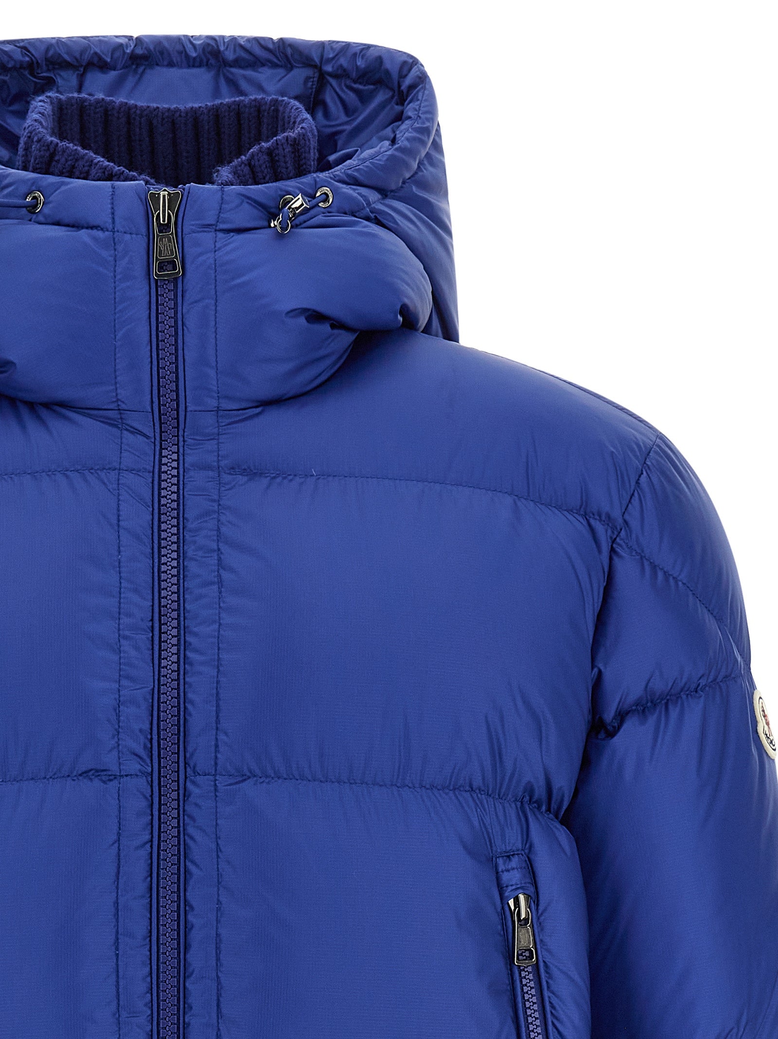 Moncler Blue Polyamide Full-Length Jacket Moncler