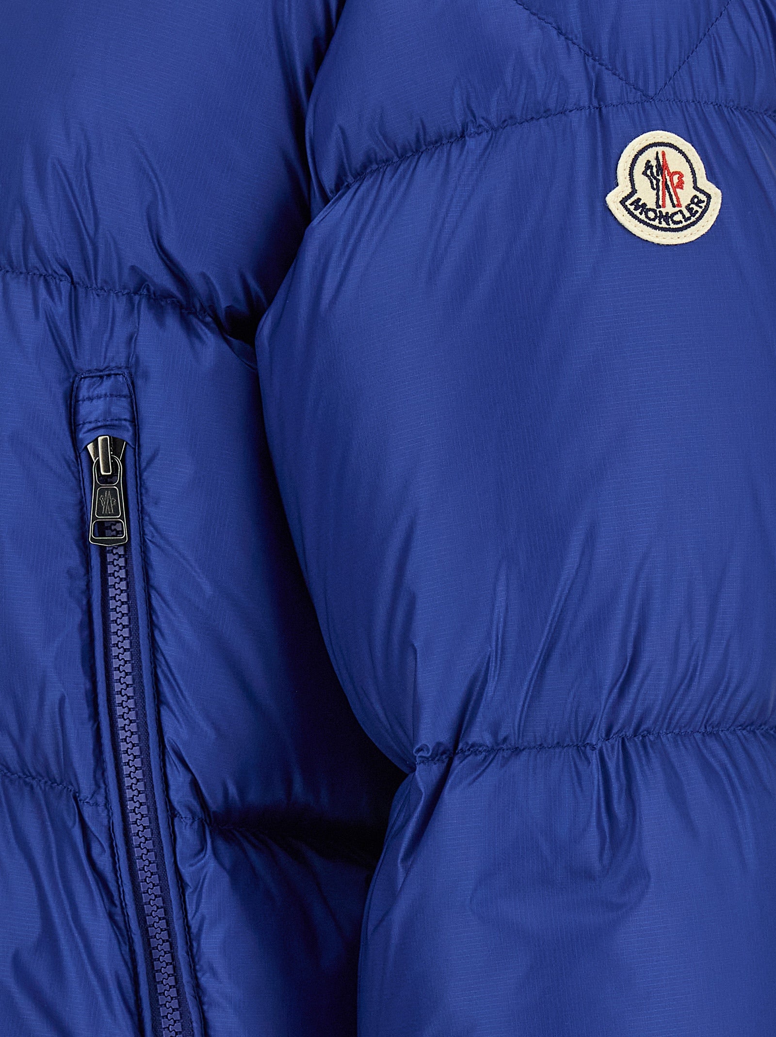 Moncler Blue Polyamide Full-Length Jacket Moncler