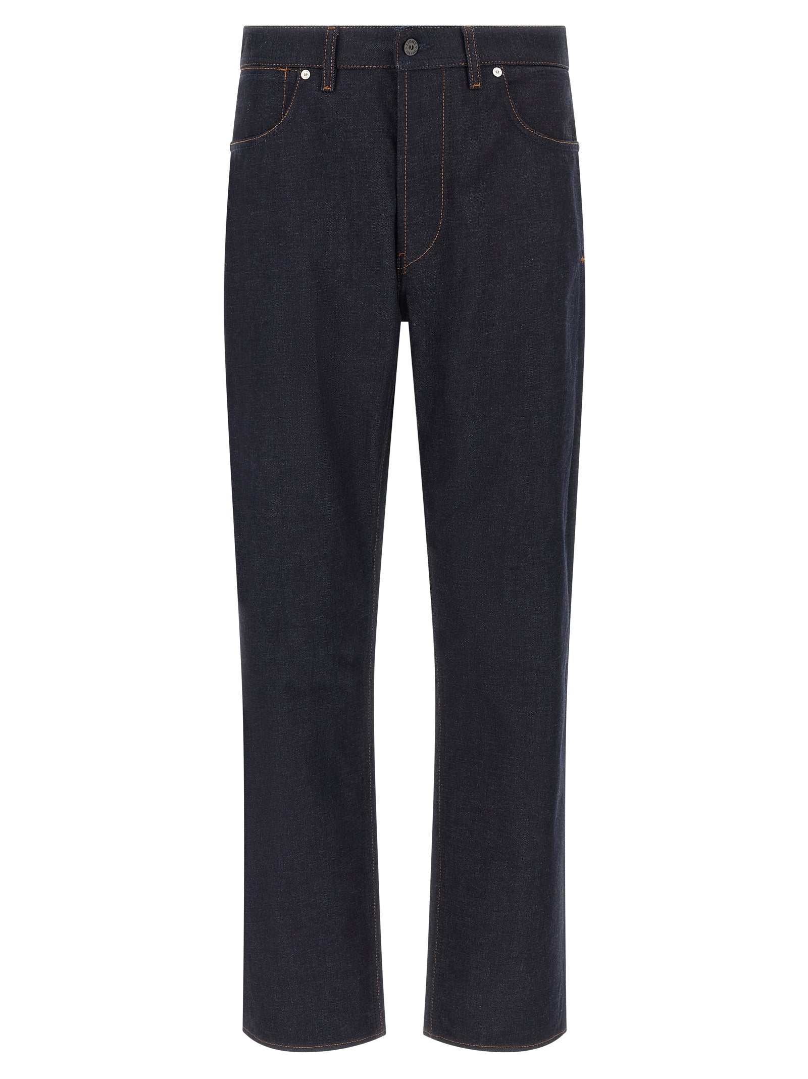 Stone Island Blue Cotton Straight-Leg Jeans Stone Island