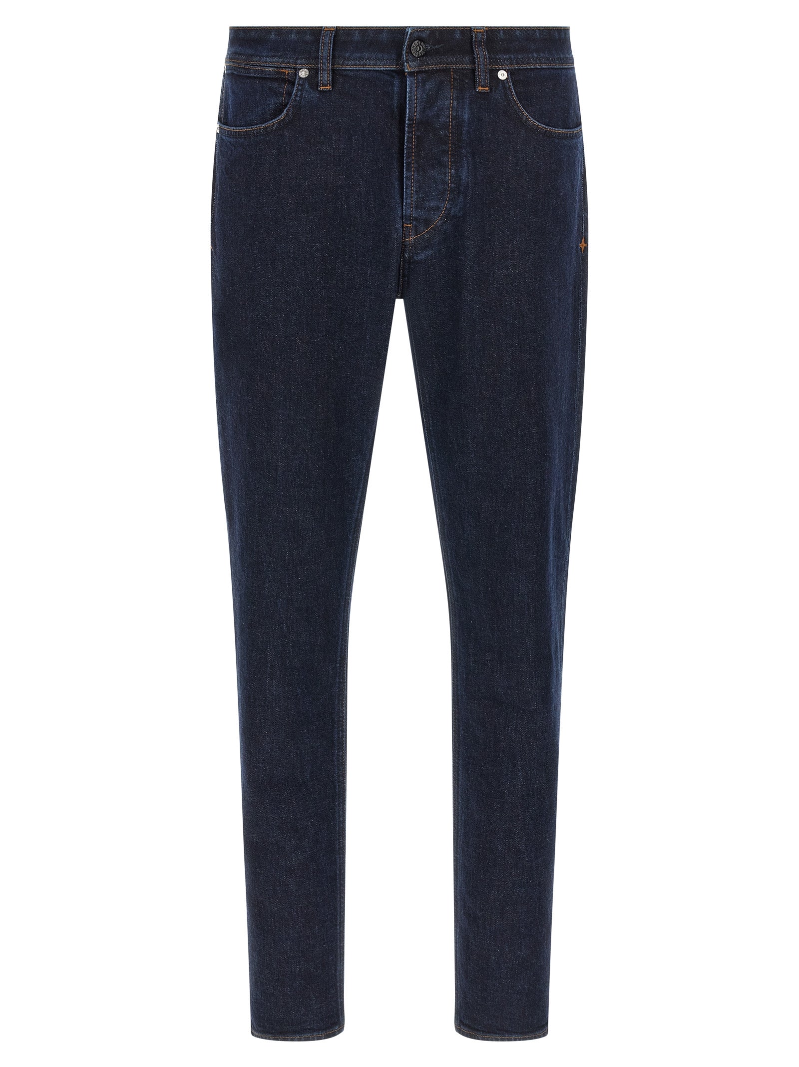 Stone Island Blue Cotton Straight-Leg Jeans Stone Island