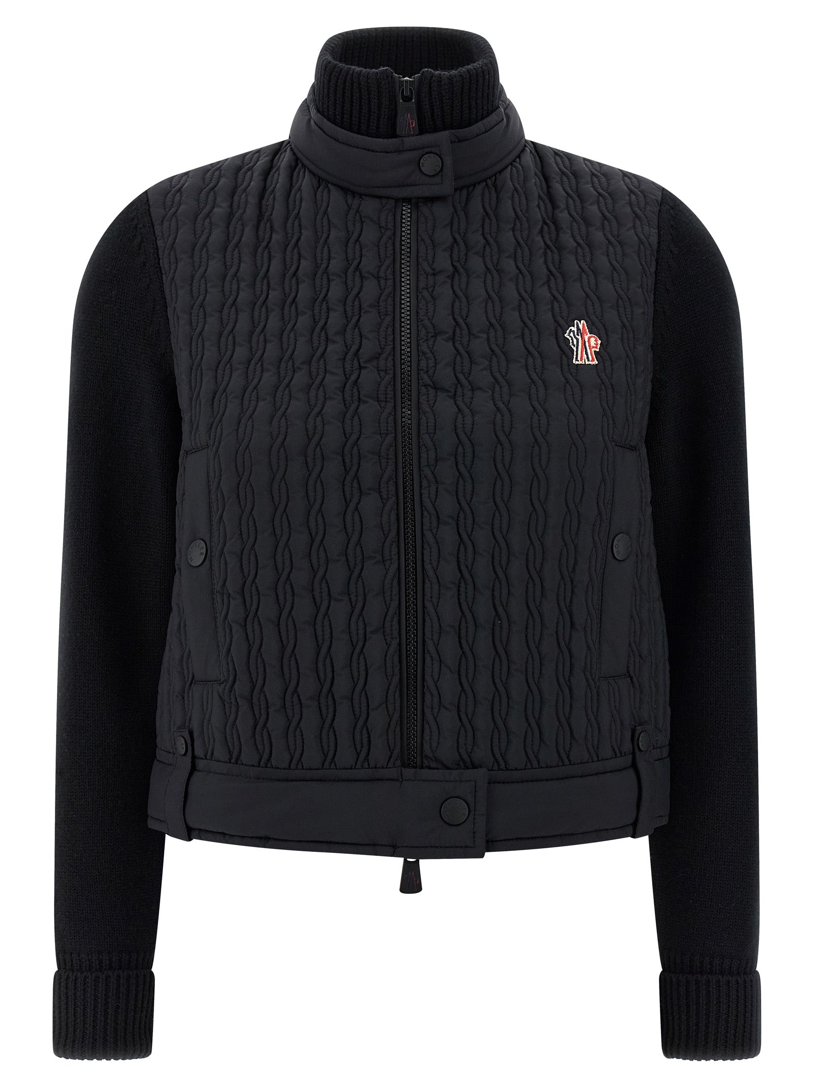 Moncler Grenoble Black Polyamide Cardigan Moncler Grenoble