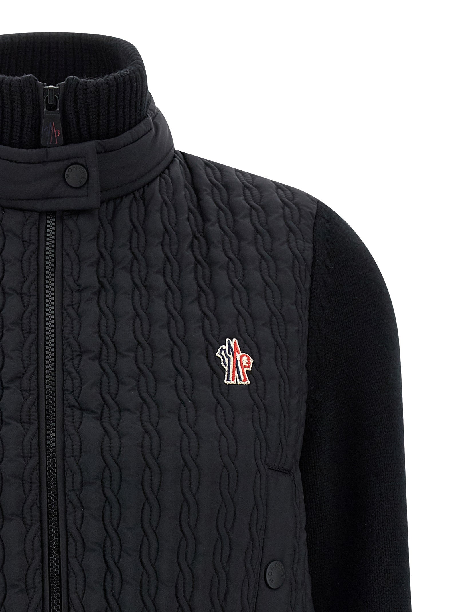 Moncler Grenoble Black Polyamide Cardigan Moncler Grenoble