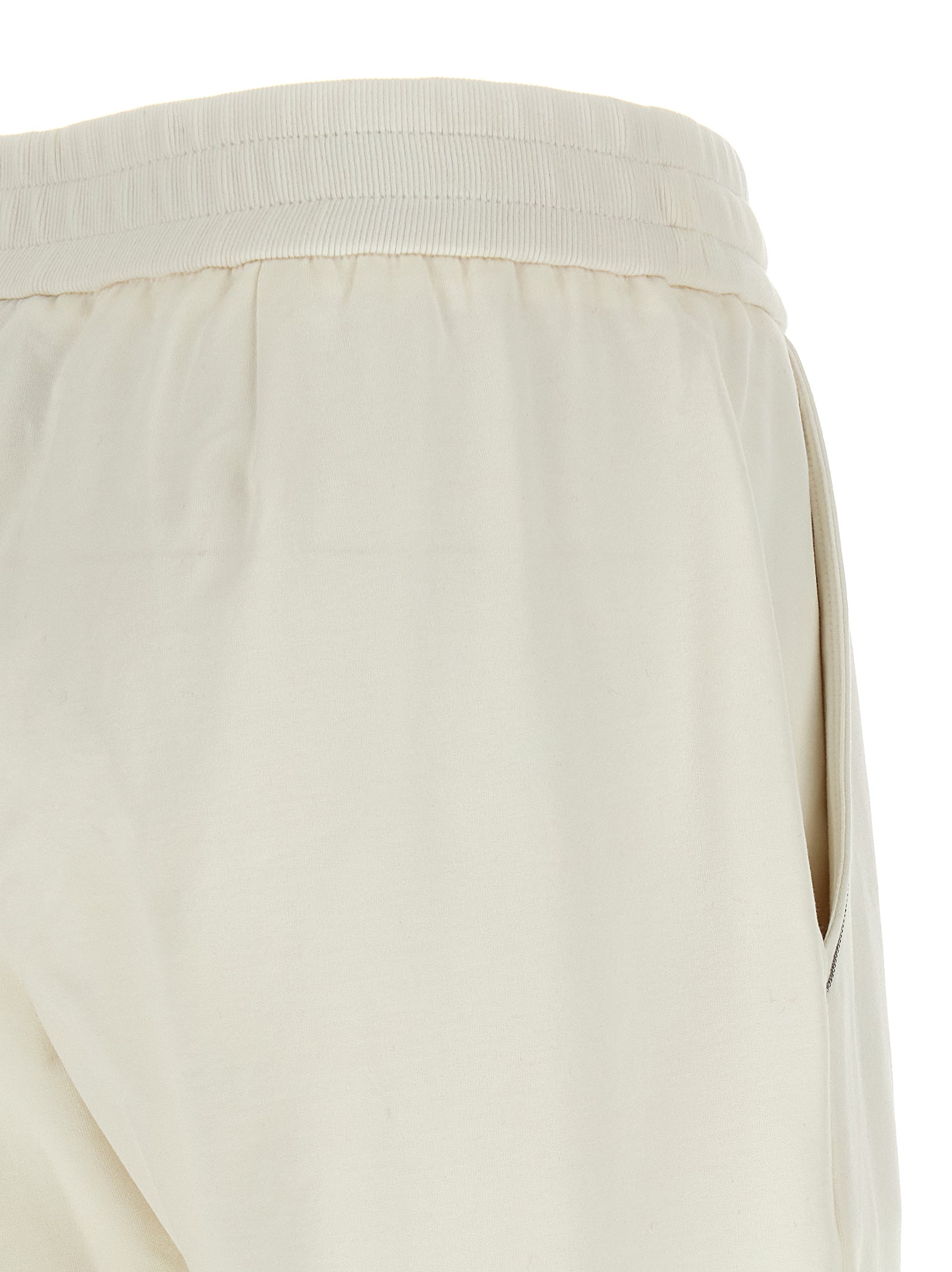 Brunello Cucinelli White Cotton Joggers (Workout Pants) Brunello Cucinelli