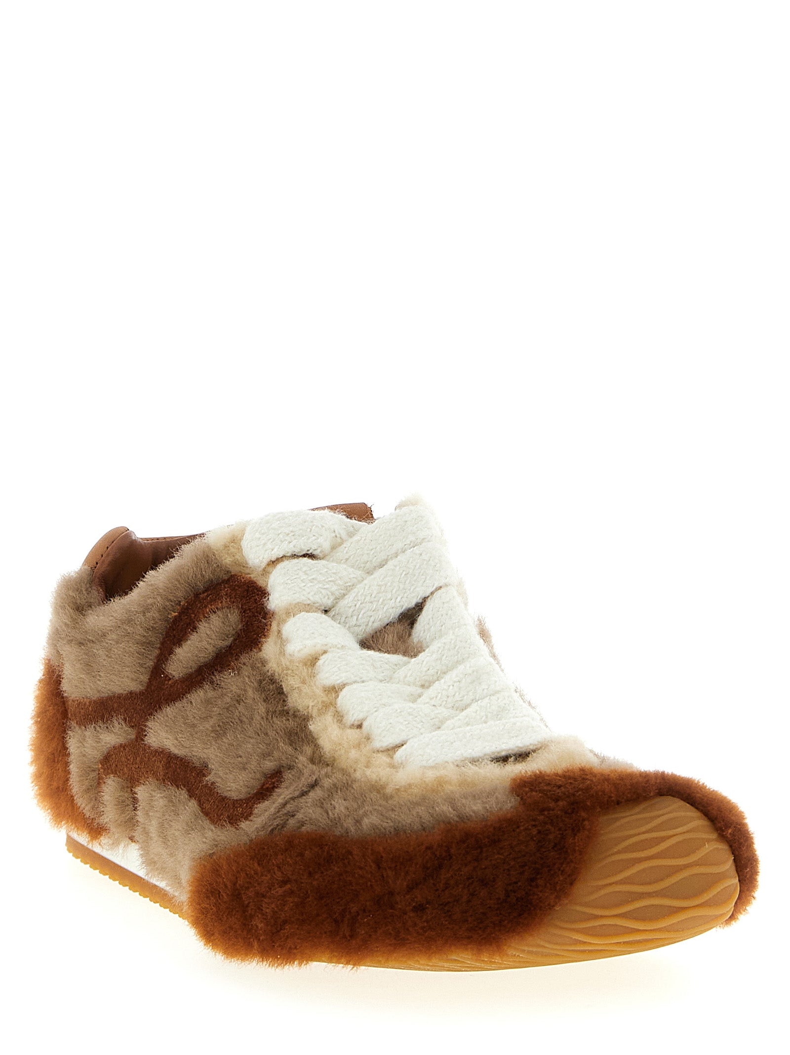 Loewe Brown Lamb Leather Low Top Sneakers Loewe