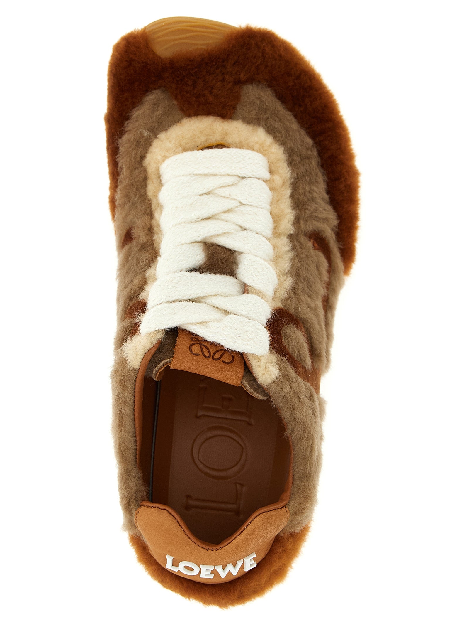 Loewe Brown Lamb Leather Low Top Sneakers Loewe