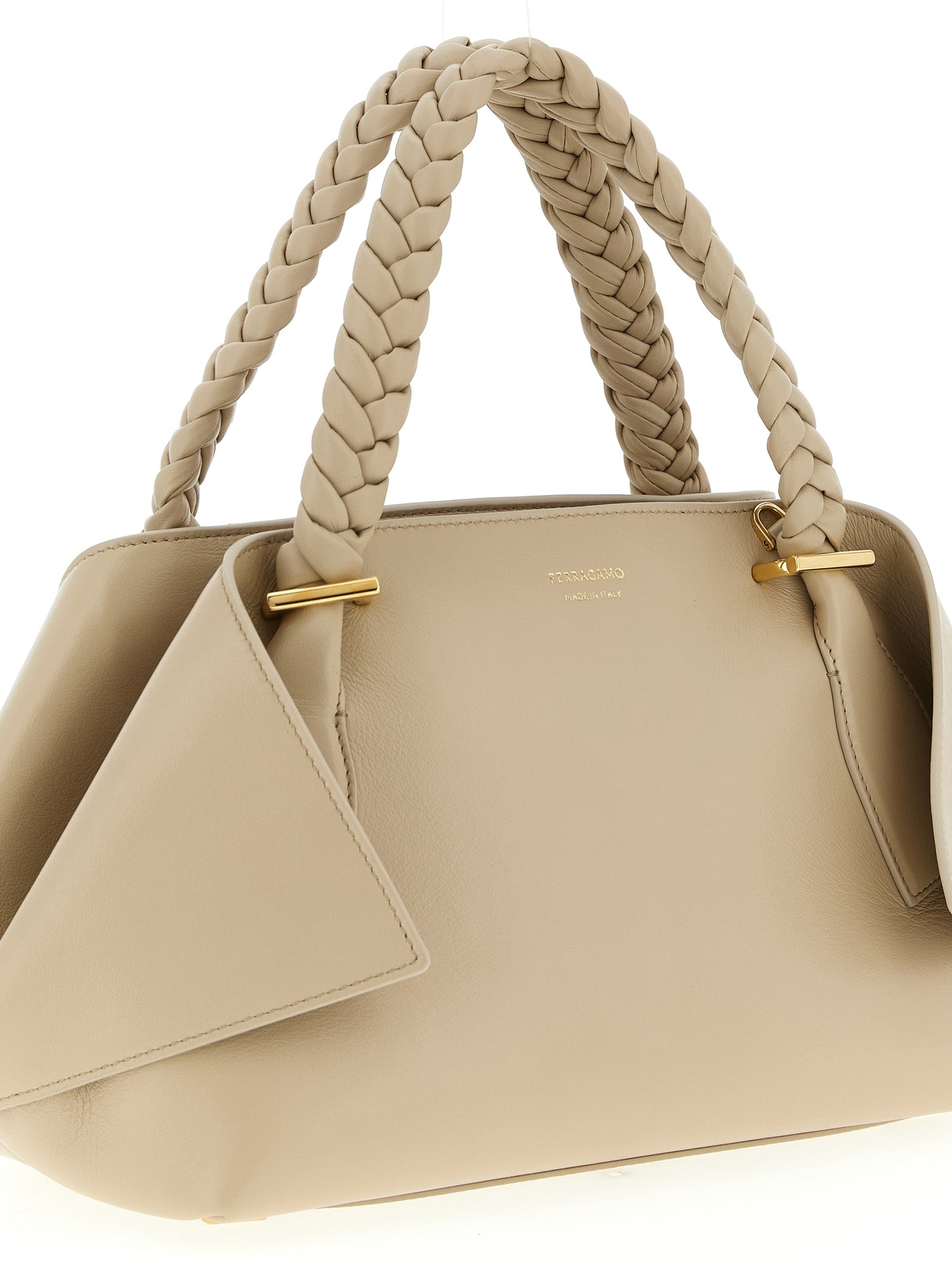 Ferragamo Gray Calfskin Handbag Ferragamo