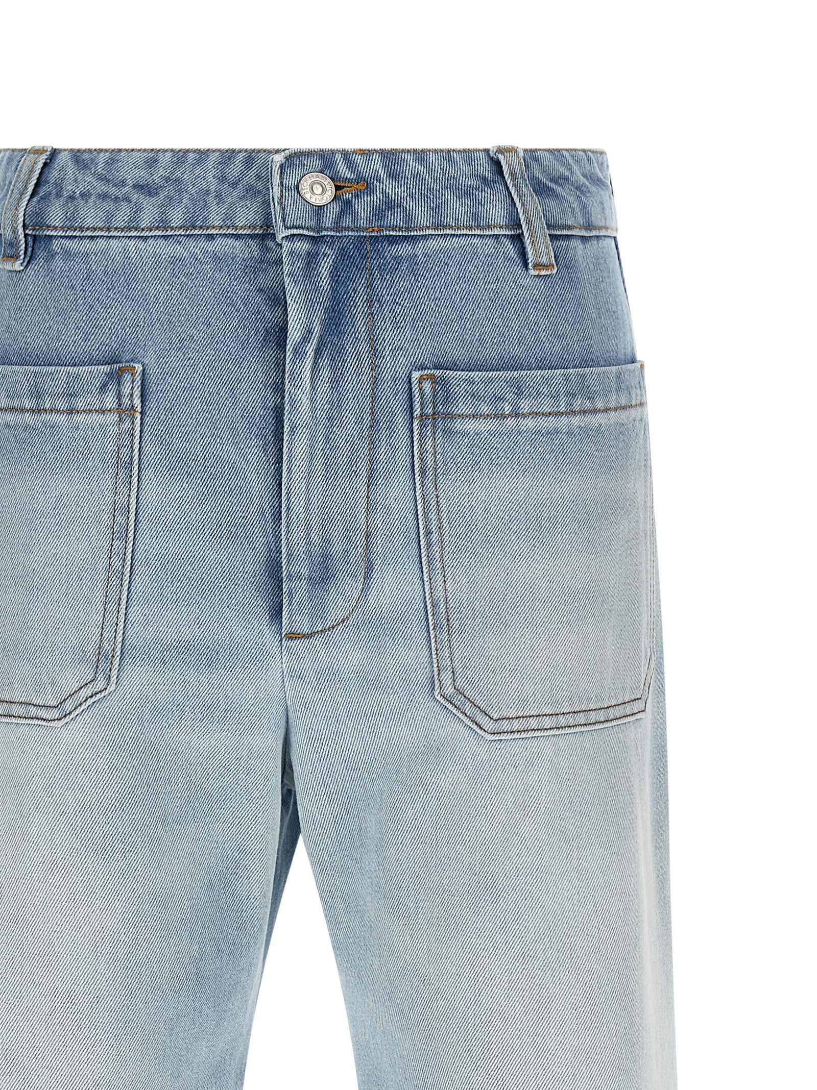 Victoria Beckham Blue Cotton Flared Jeans