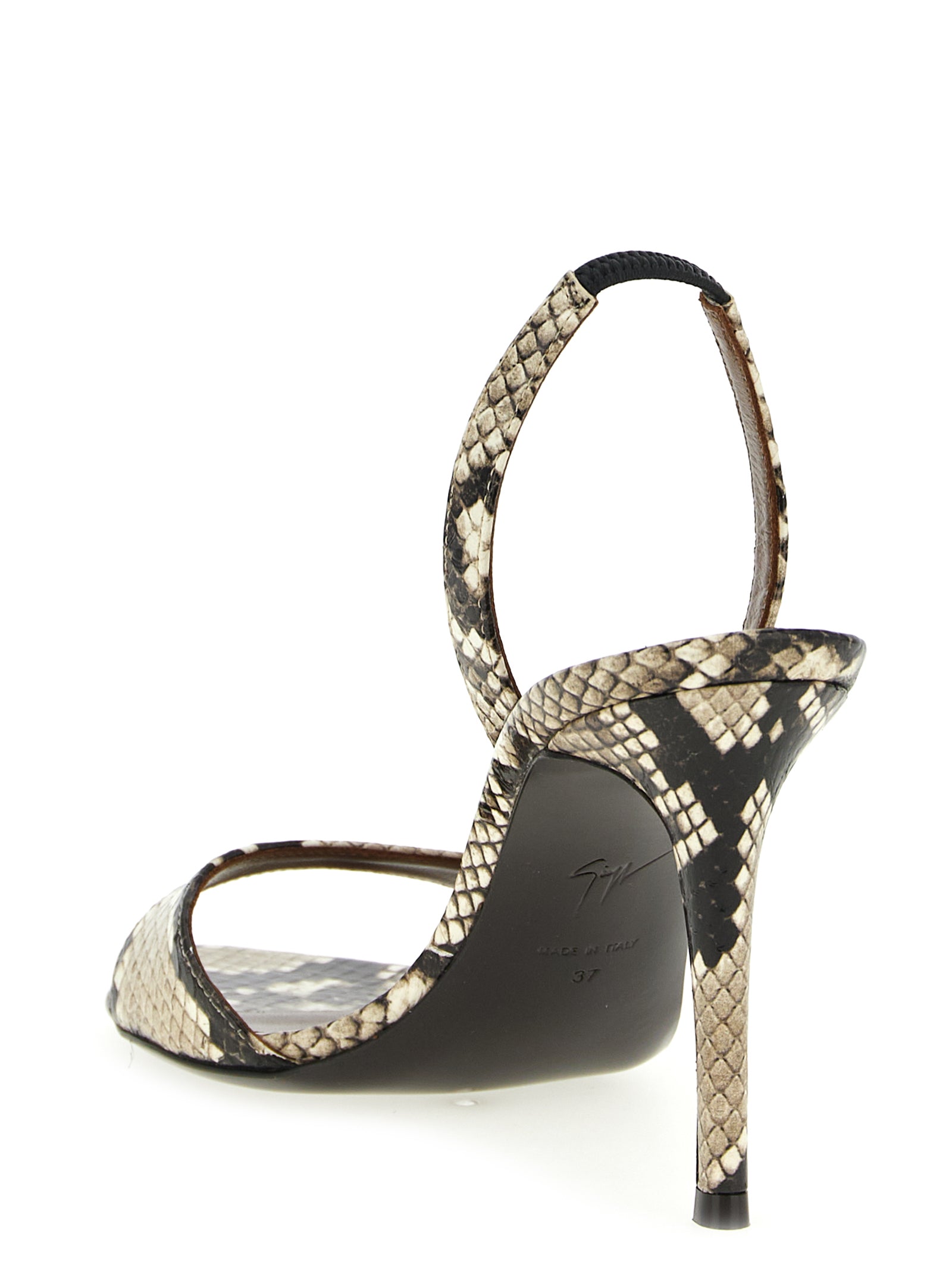 Giuseppe Zanotti Gray Snake Skin Stiletto Heel Sandals Giuseppe Zanotti