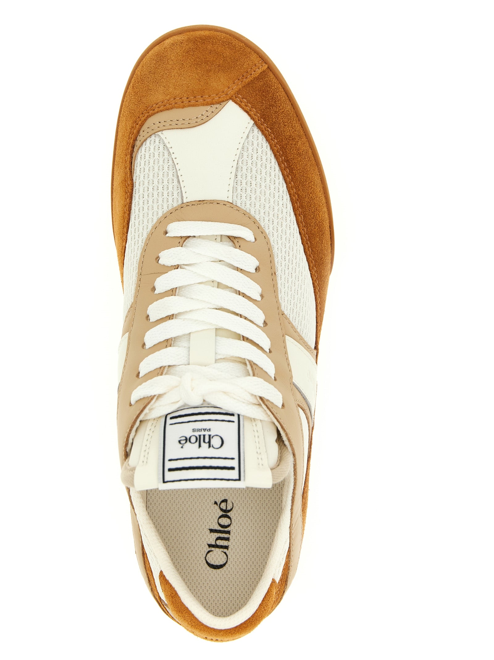 Chloé Beige Polyester Low Top Sneakers Chloé