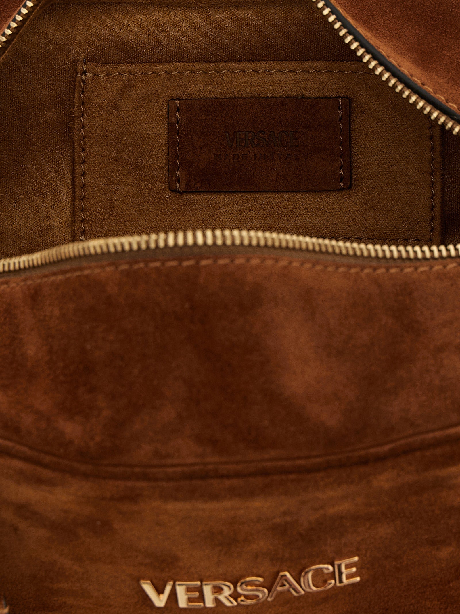 Versace Brown Calfskin Shoulder Bag Versace