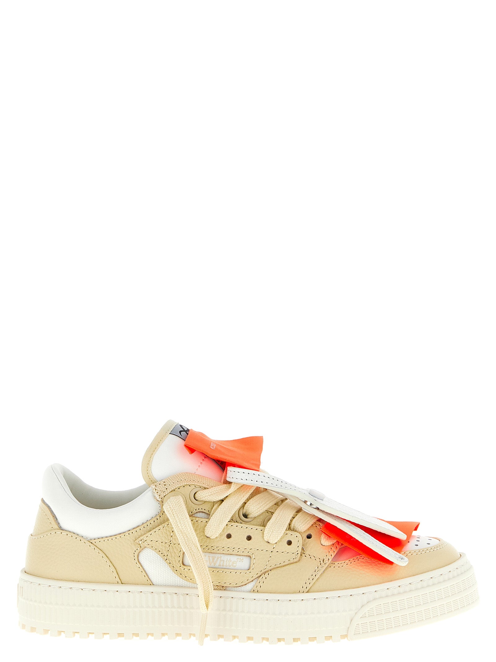 Off-White Beige Leather Low Top Sneakers Off-White