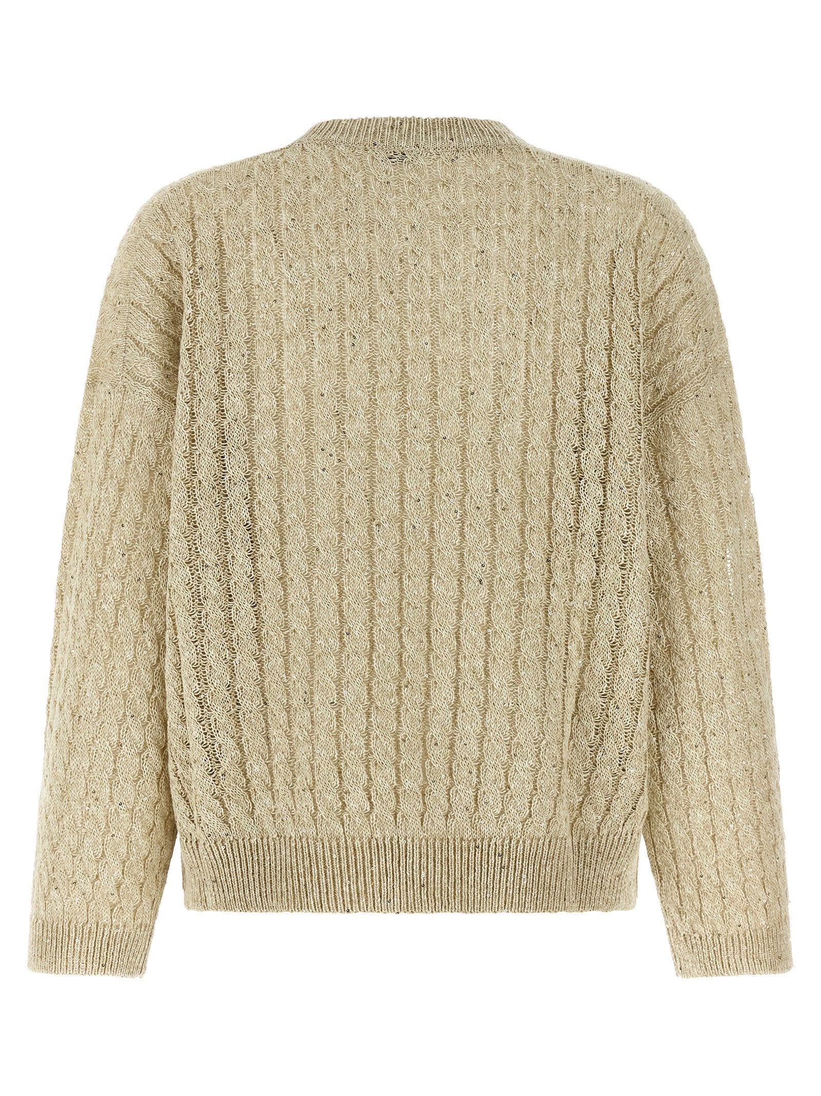 Brunello Cucinelli Beige Linen Cardigan Brunello Cucinelli