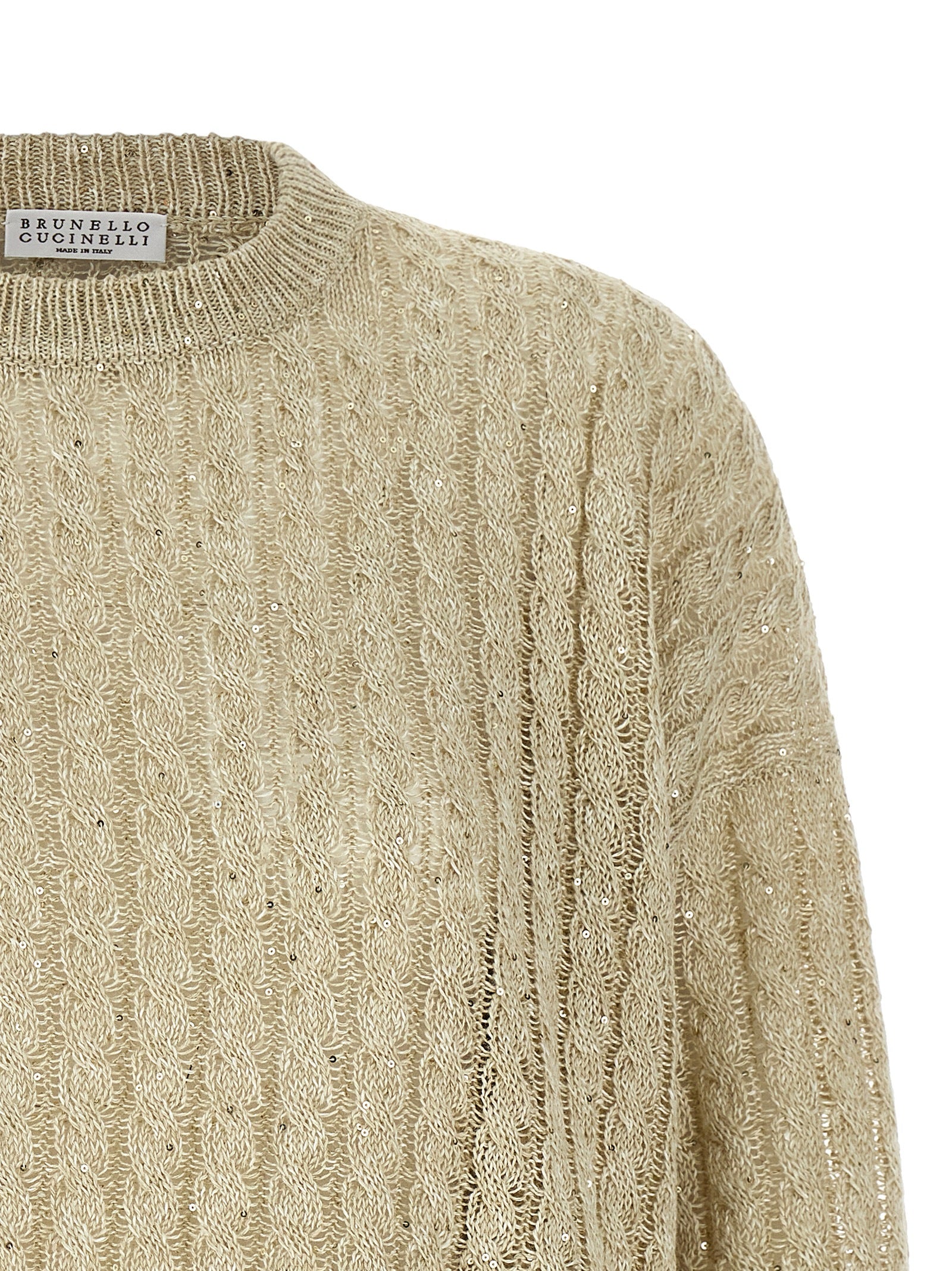 Brunello Cucinelli Beige Linen Cardigan Brunello Cucinelli