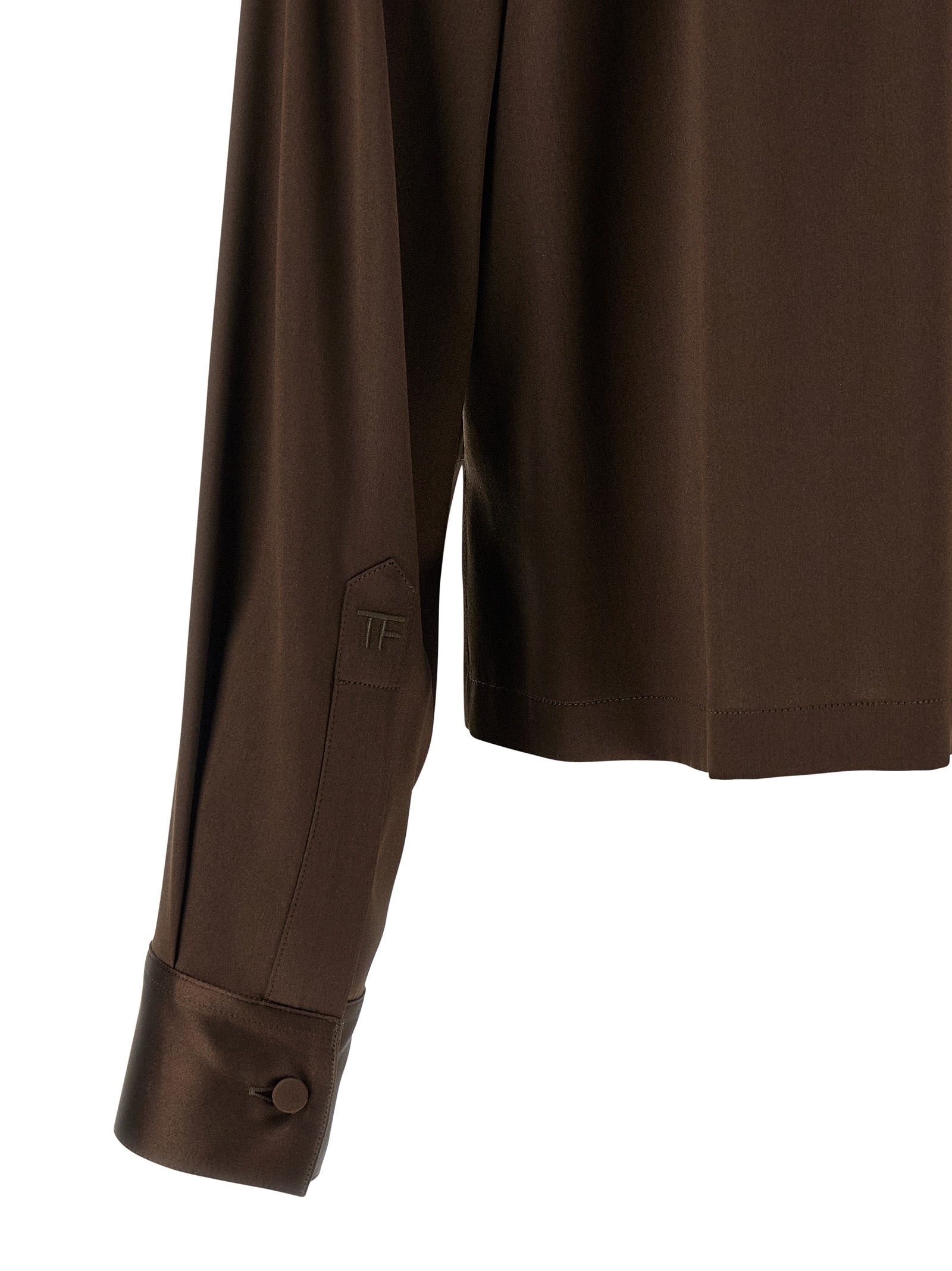 Tom Ford Brown Silk Polo Shirt Tom Ford