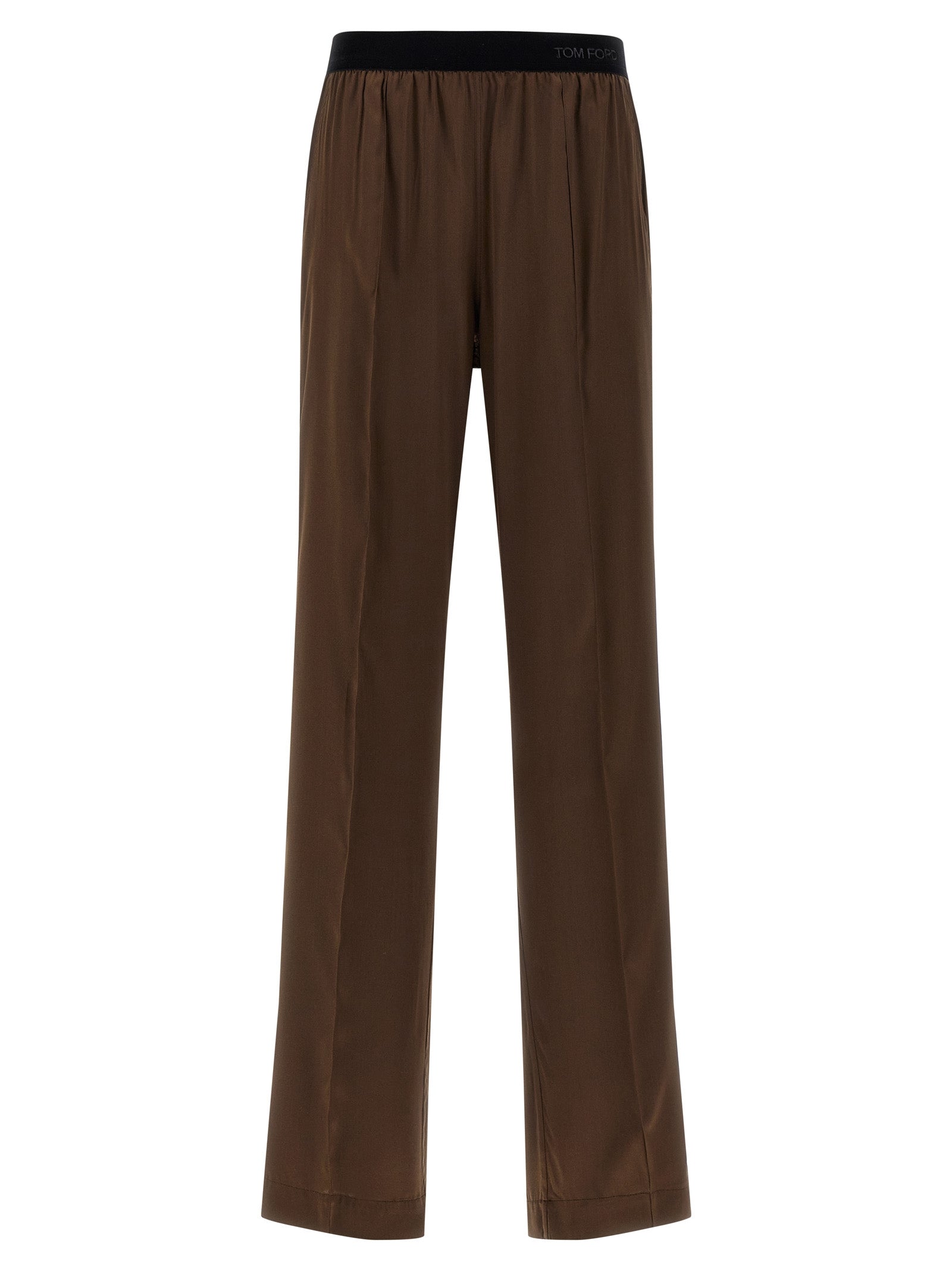 Tom Ford Brown Silk Casual Pants Tom Ford
