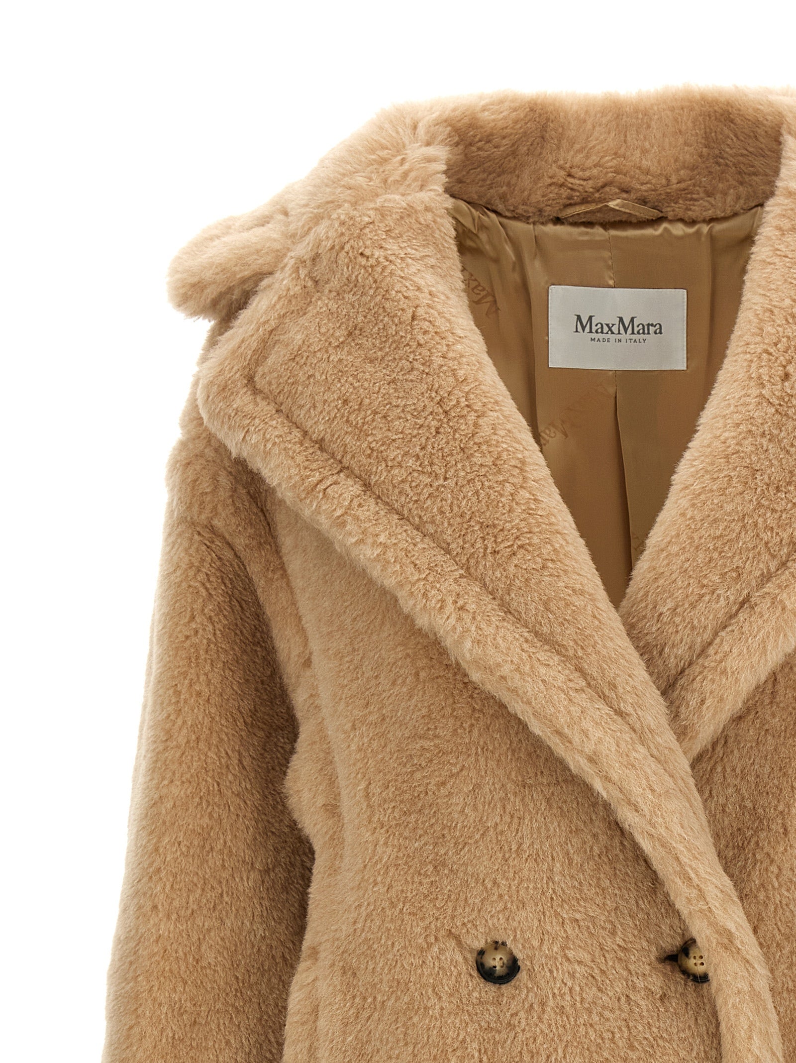 Max Mara Beige Alpaca Leather Coat Max Mara