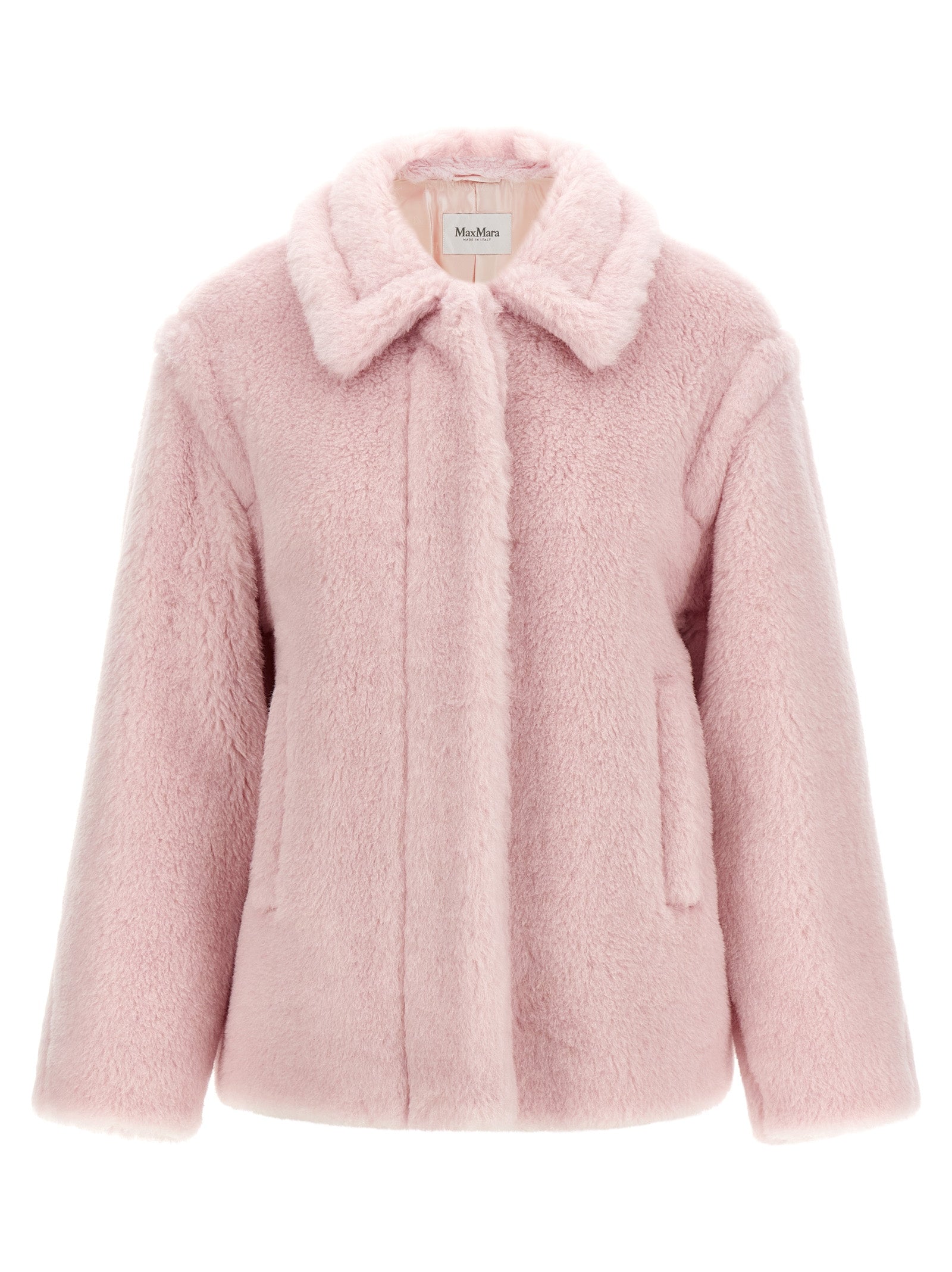 Max Mara Multicolor Alpaca Leather Coat Max Mara
