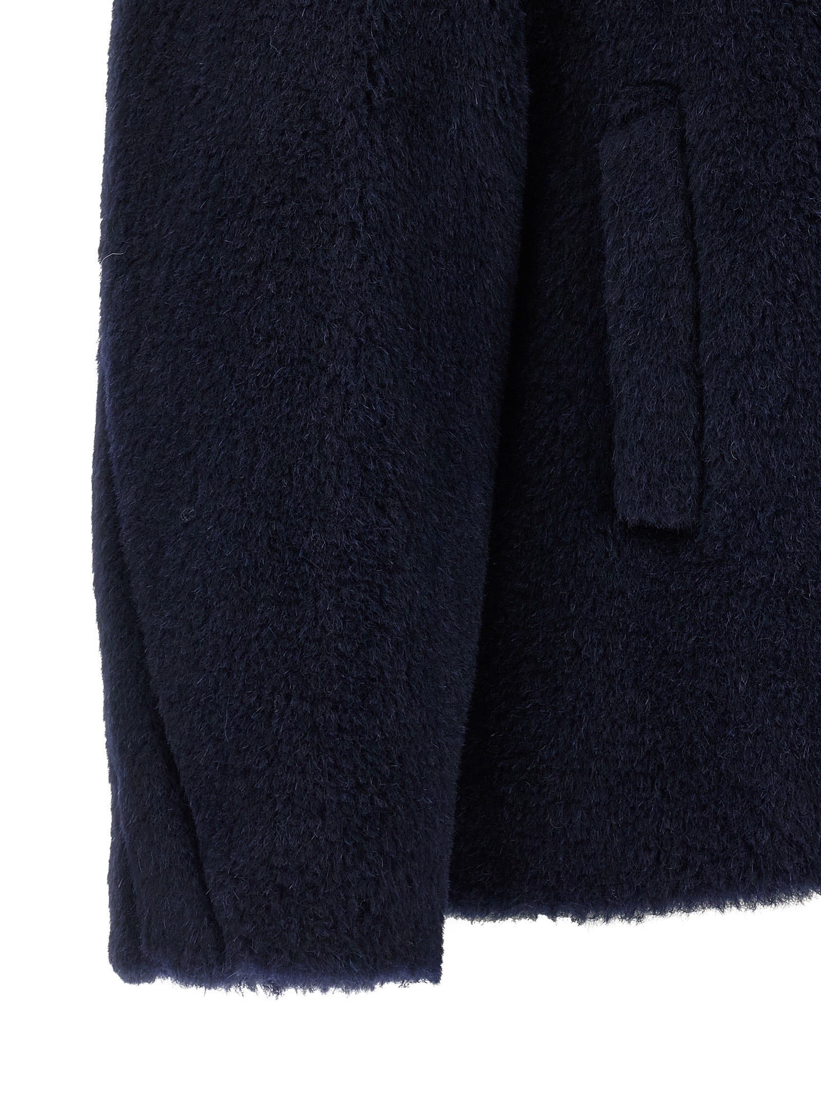 Max Mara Blue Alpaca Leather Coat Max Mara