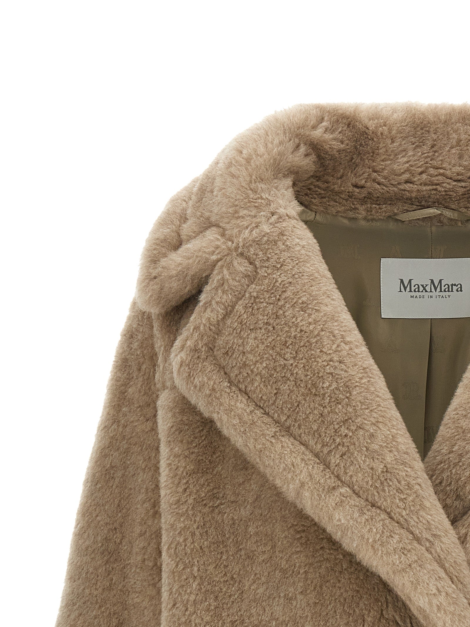 Max Mara Beige Alpaca Leather Coat Max Mara