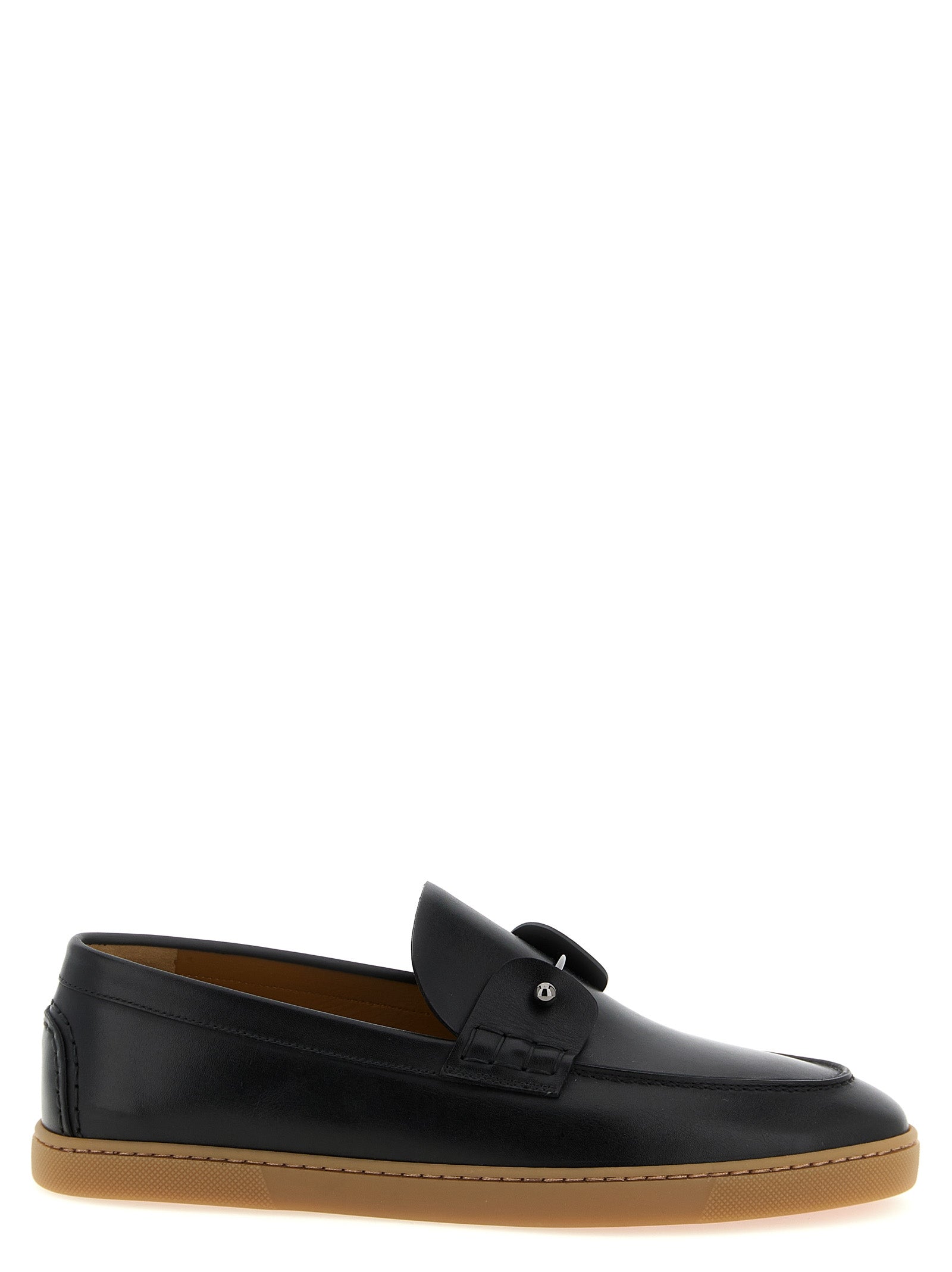 Christian Louboutin Black Calfskin Slip-On Loafers Christian Louboutin