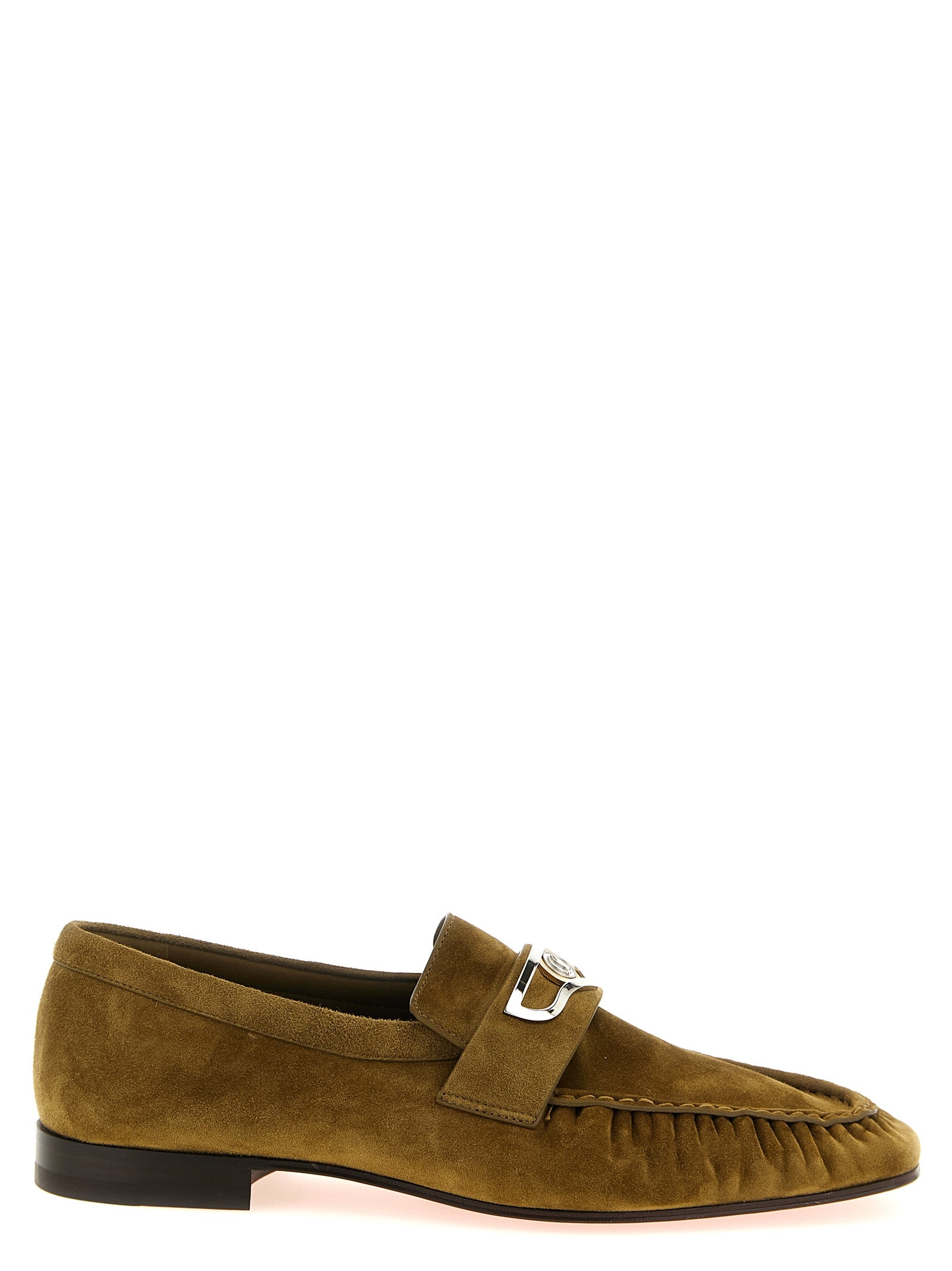 Christian Louboutin Brown Calfskin Slip-On Loafers Christian Louboutin