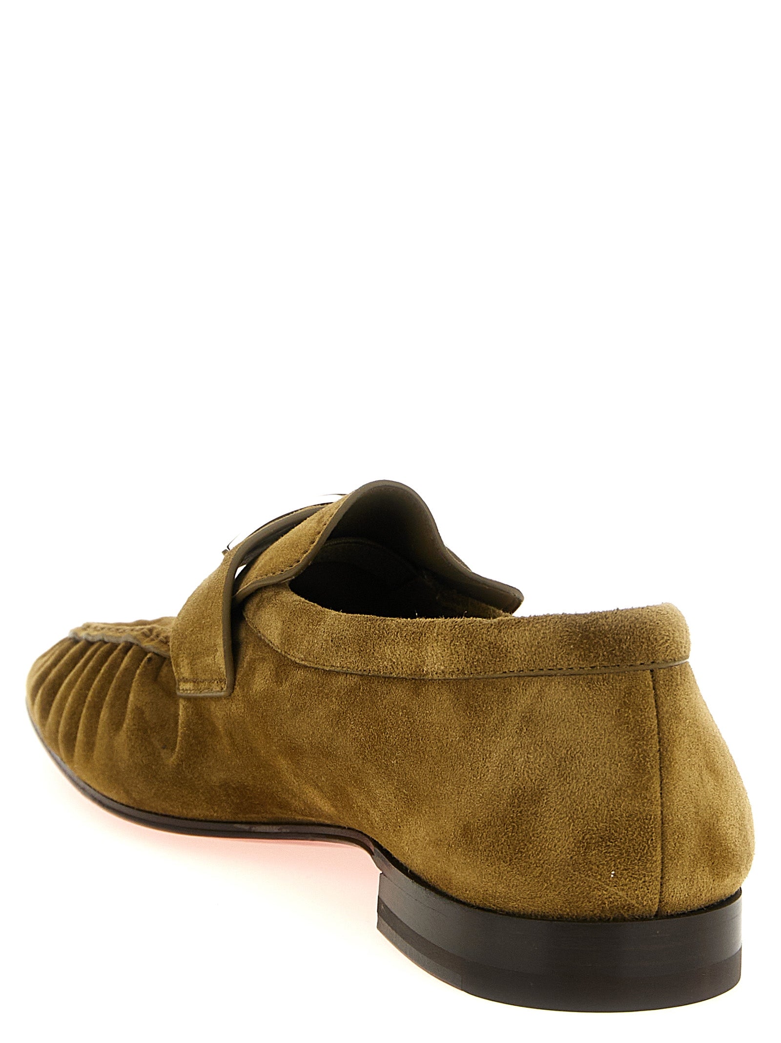 Christian Louboutin Brown Calfskin Slip-On Loafers Christian Louboutin