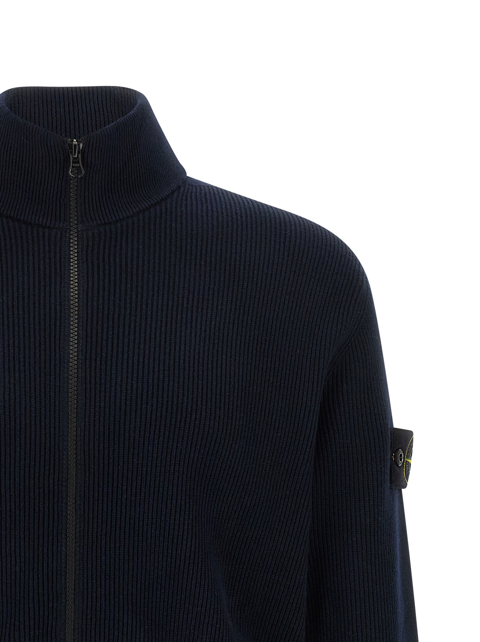 Stone Island Blue Cotton Cardigan Stone Island
