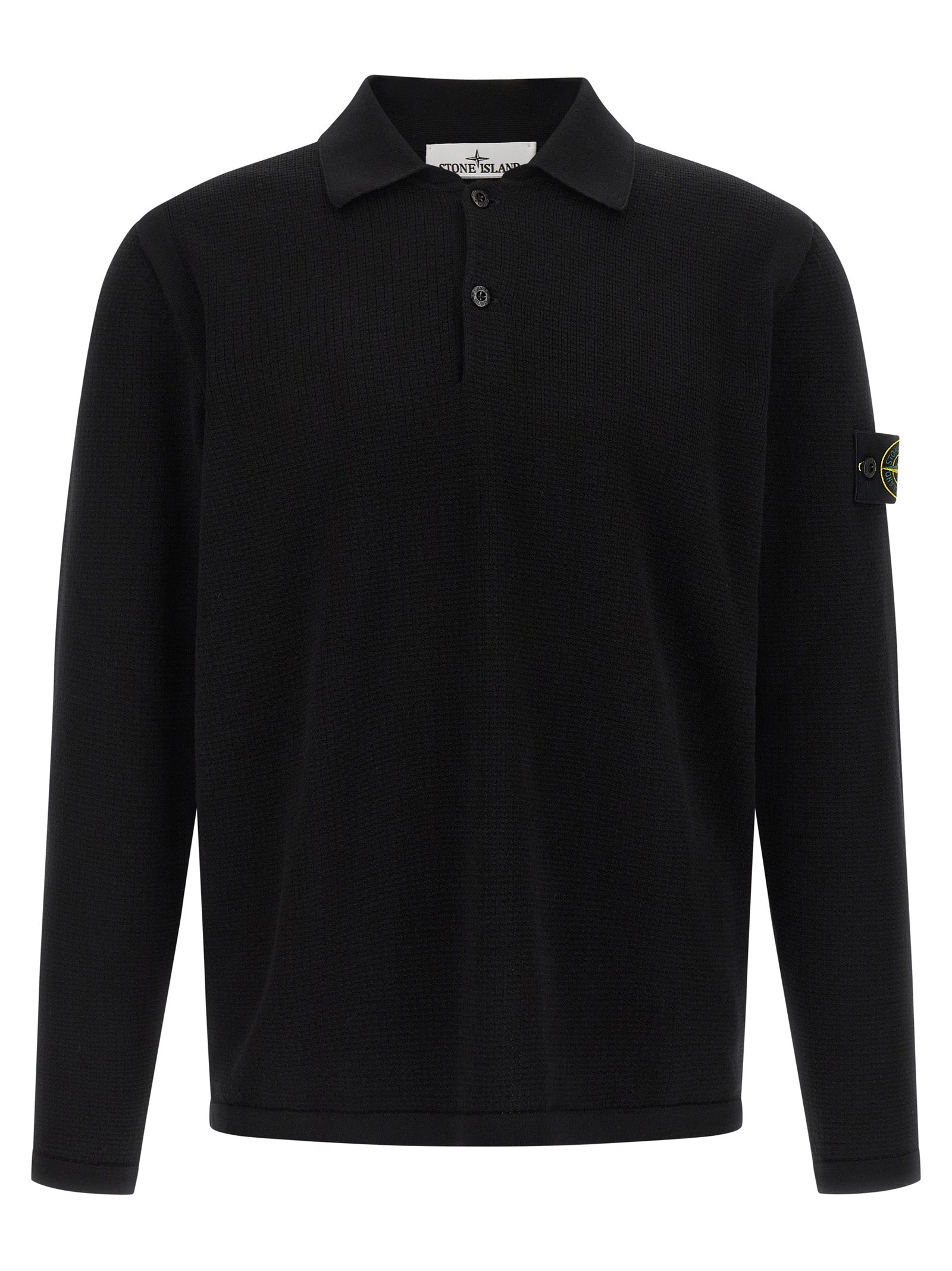 Stone Island Black Cotton Polo Shirt Stone Island