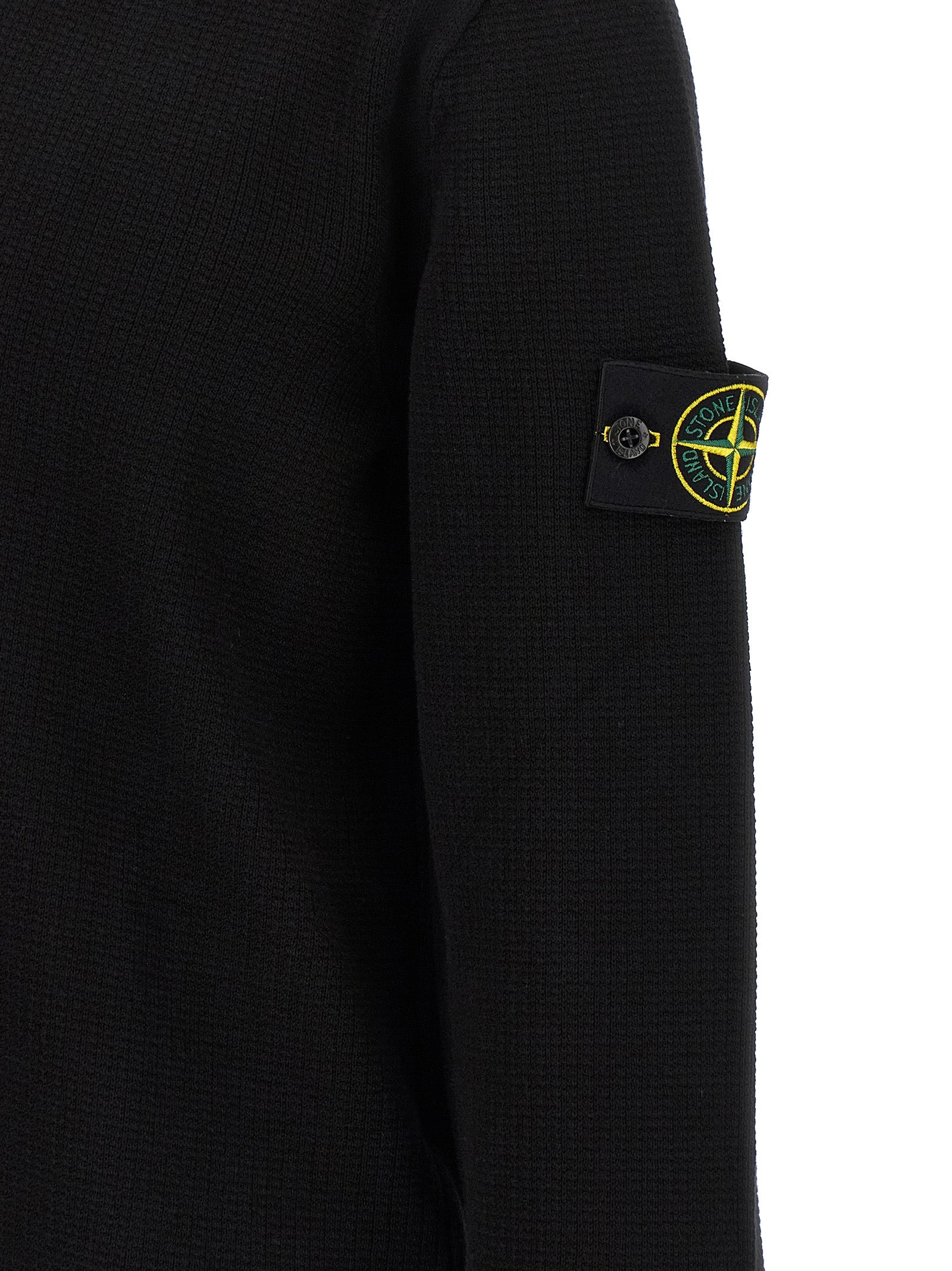Stone Island Black Cotton Polo Shirt Stone Island