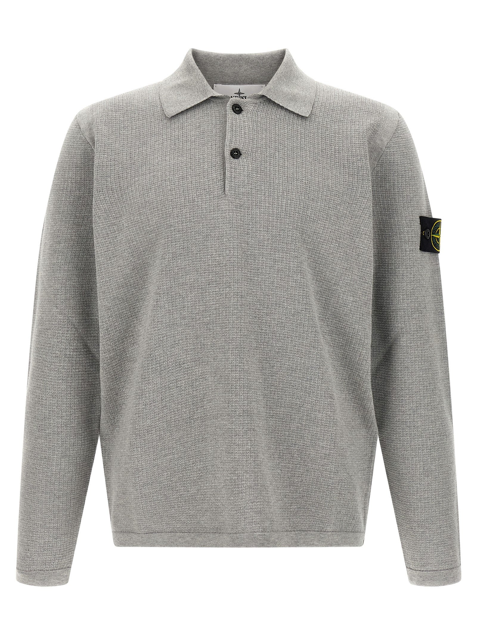 Stone Island Gray Cotton Polo Shirt Stone Island
