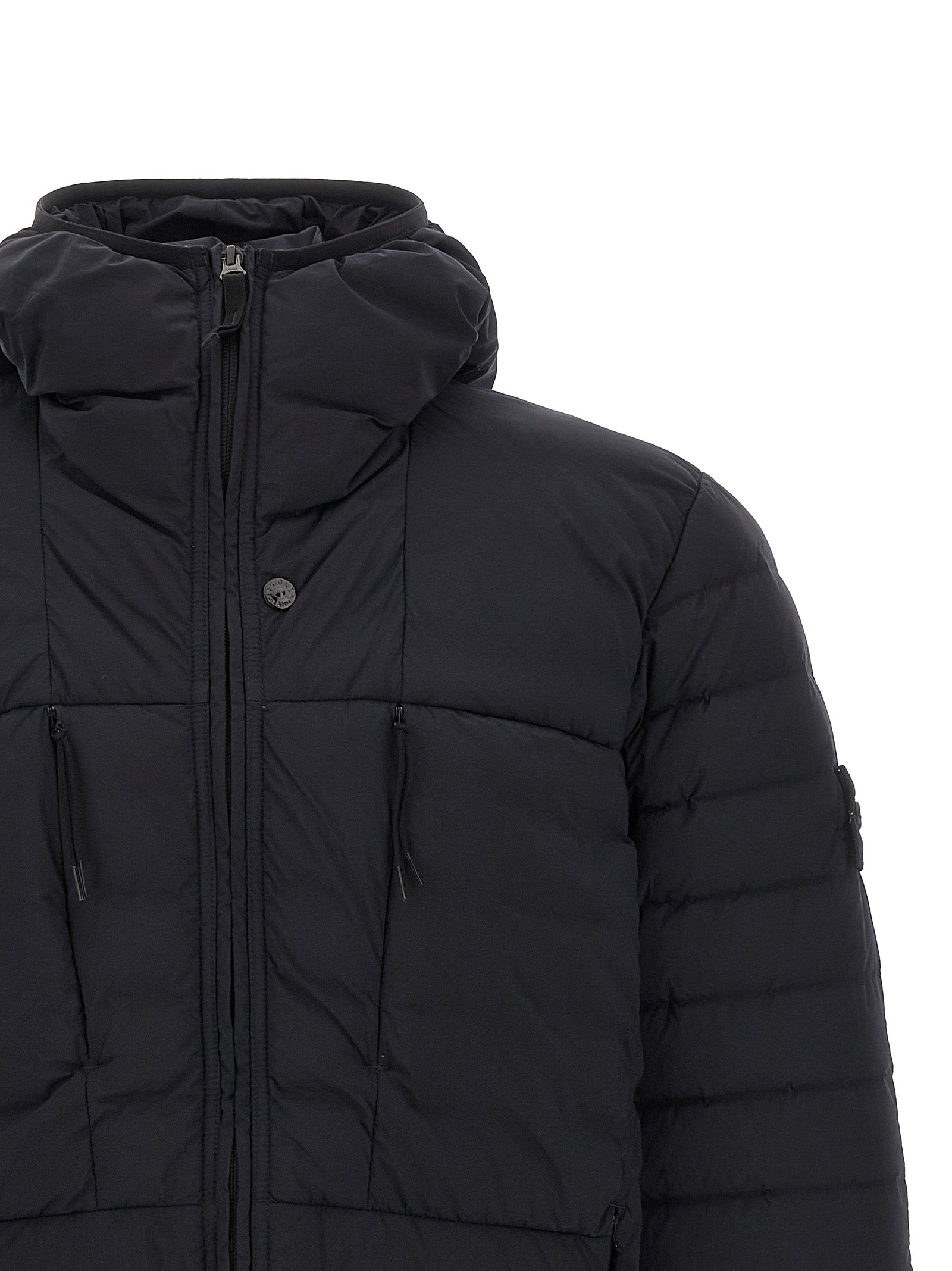 Stone Island Blue Polyamide Full-Length Jacket Stone Island