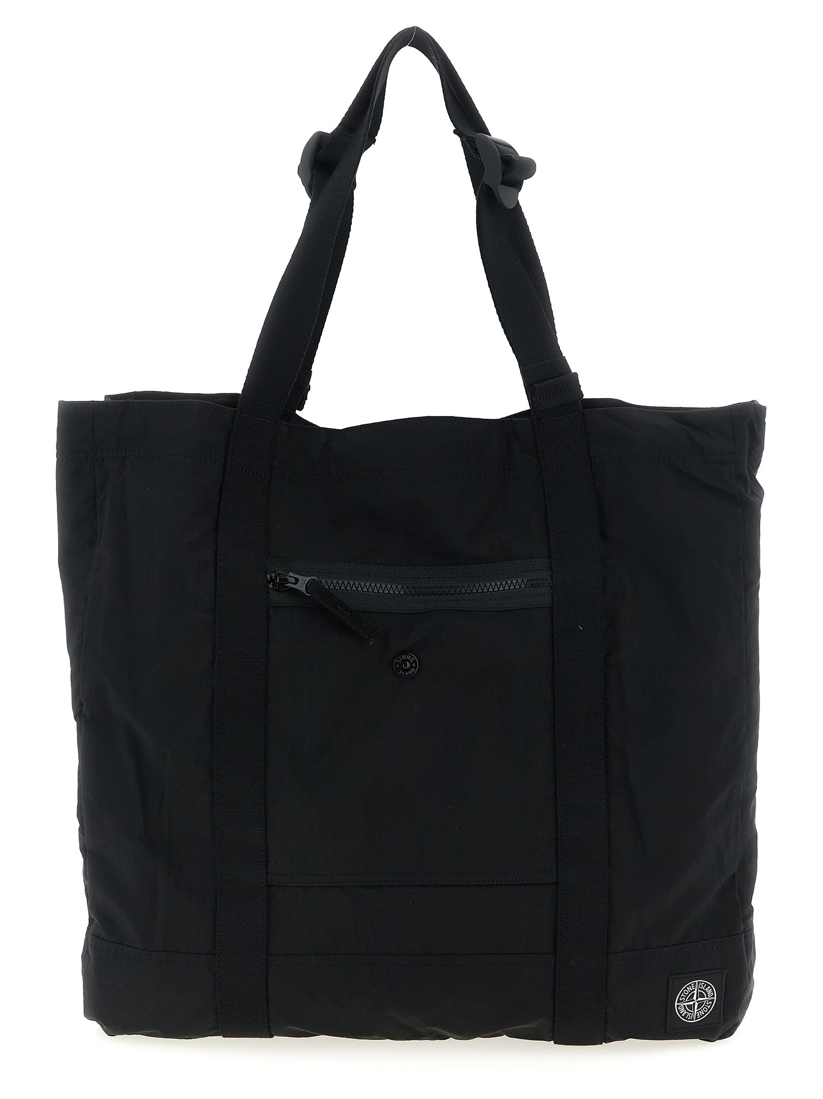 Stone Island Black Polyamide Tote Bag Stone Island