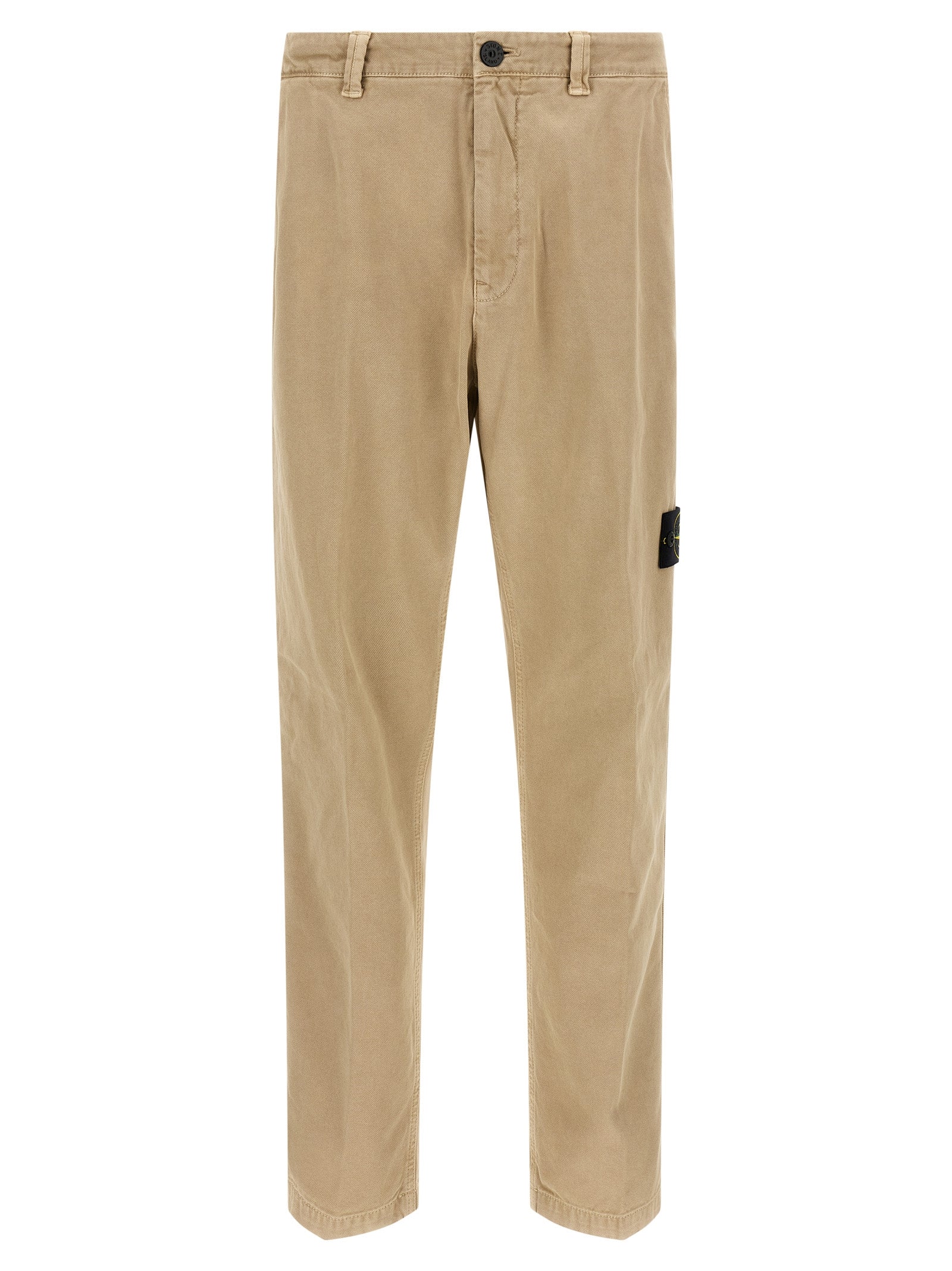 Stone Island Beige Cotton Casual Pants Stone Island