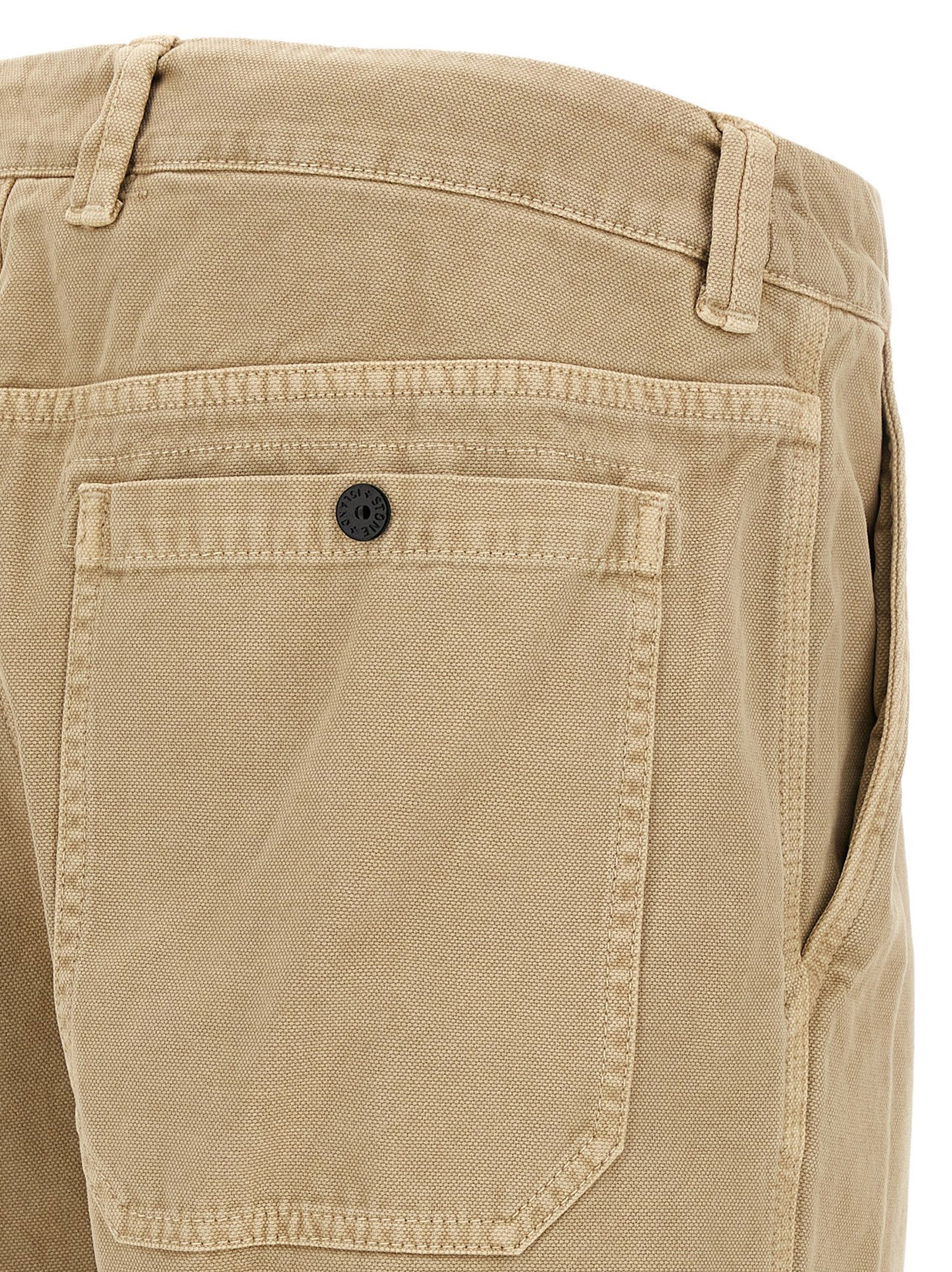 Stone Island Beige Cotton Casual Pants Stone Island