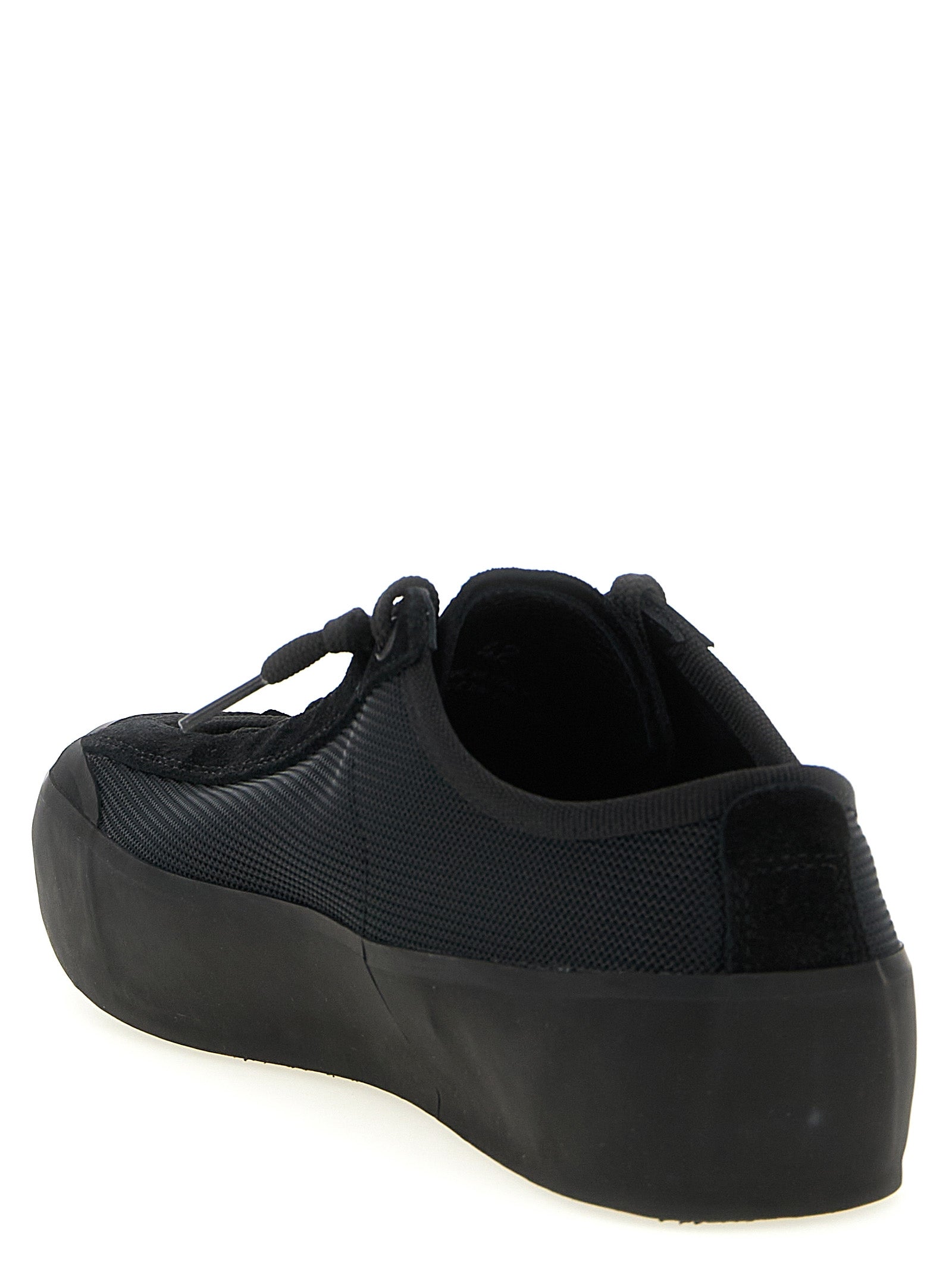 Stone Island Black Calfskin Athletic Sneakers Stone Island