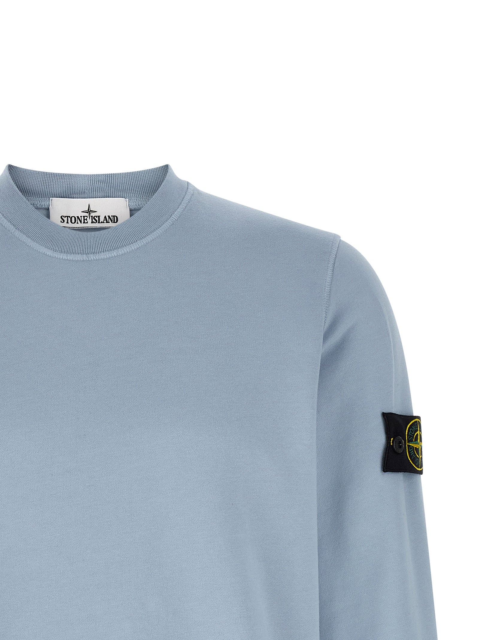 Stone Island Blue Cotton Sweatshirt Stone Island