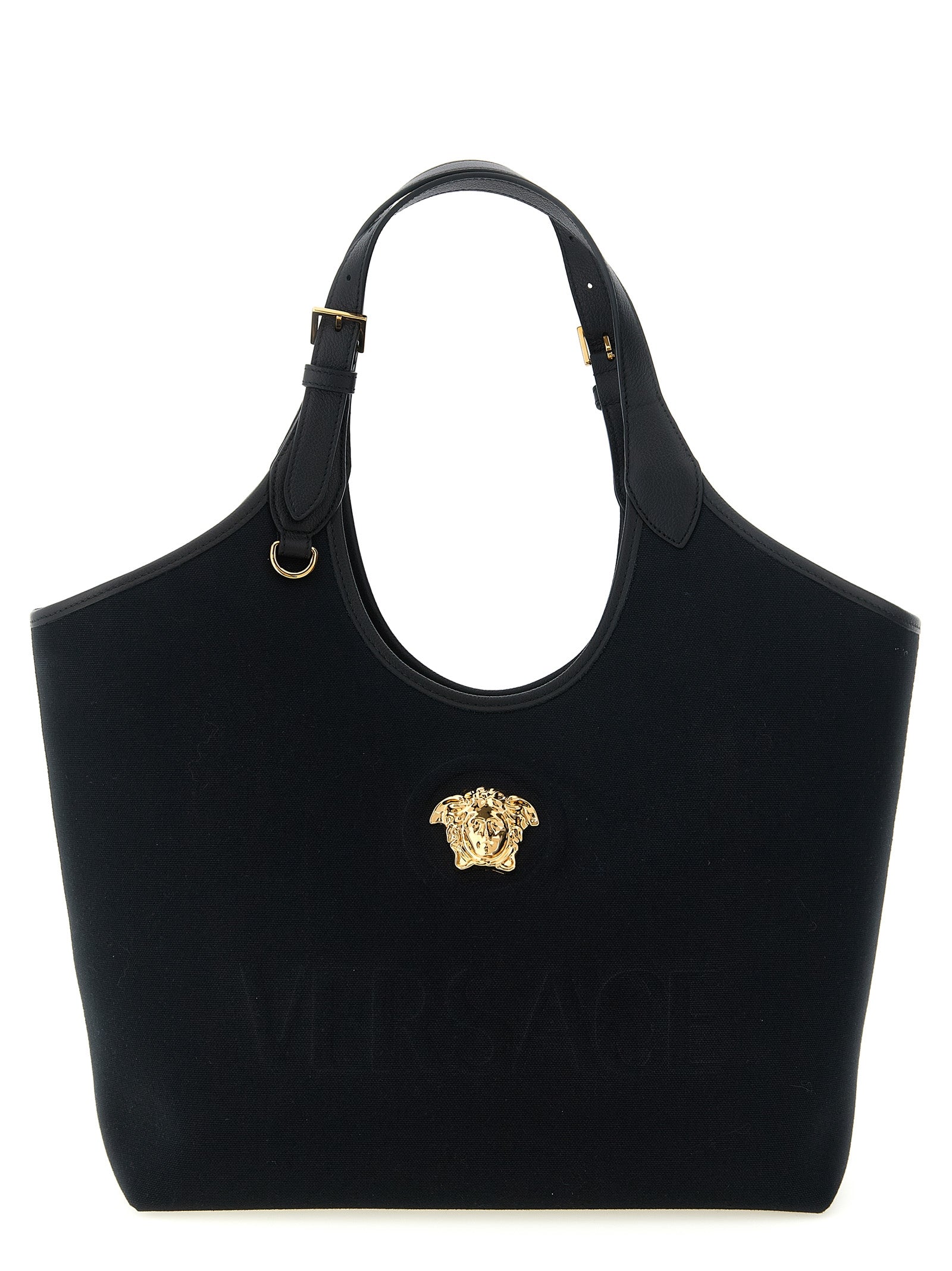 Versace Black Cotton Tote Bag Versace