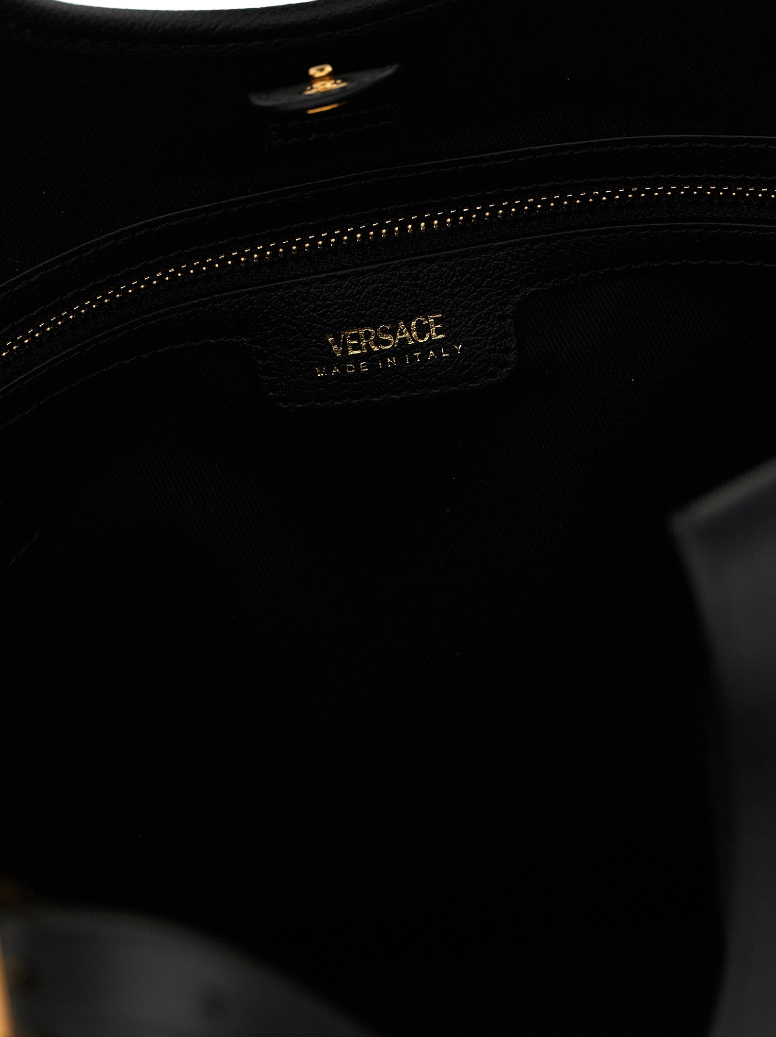 Versace Black Cotton Tote Bag Versace