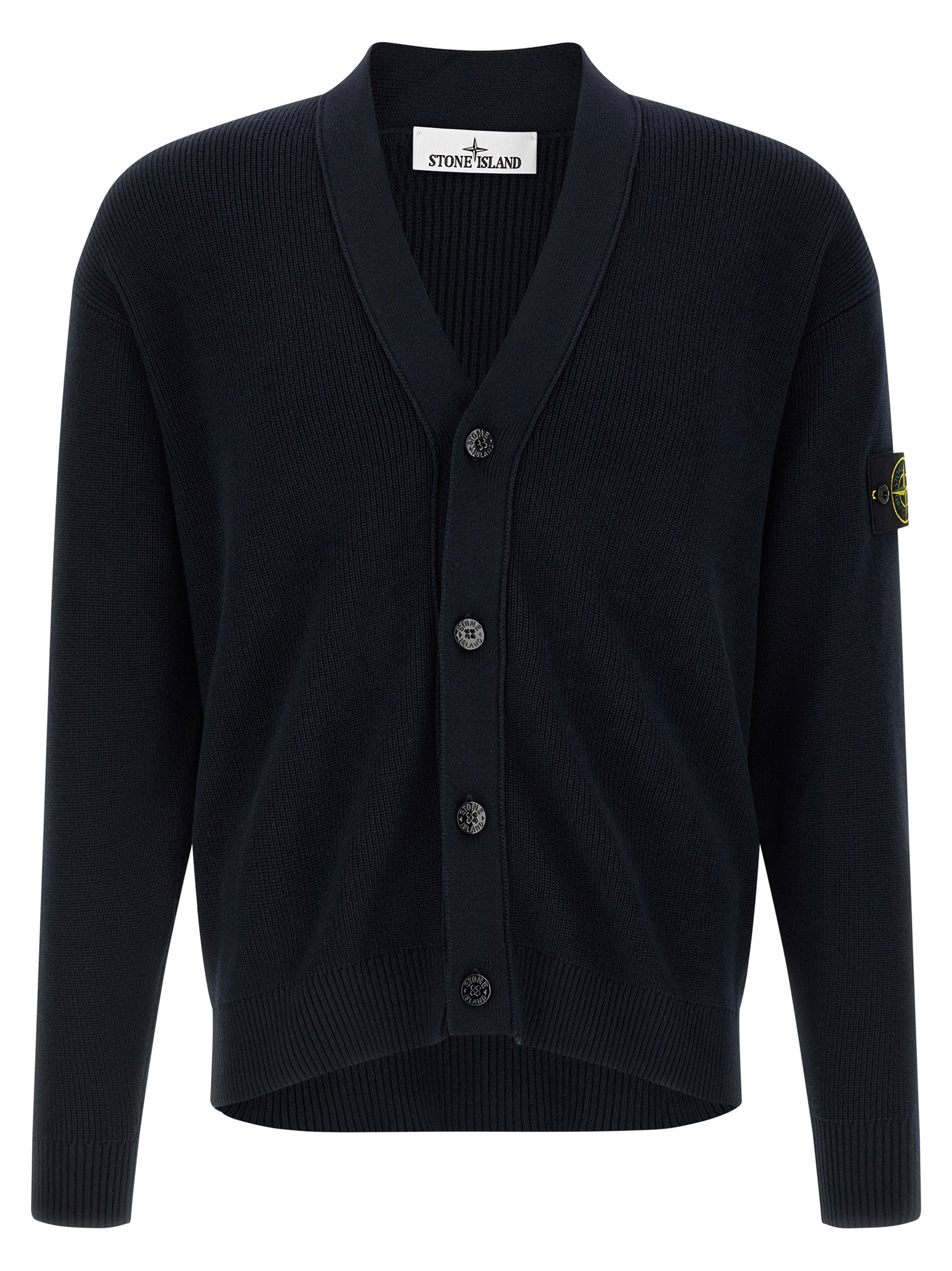 Stone Island Blue Cotton Cardigan Stone Island