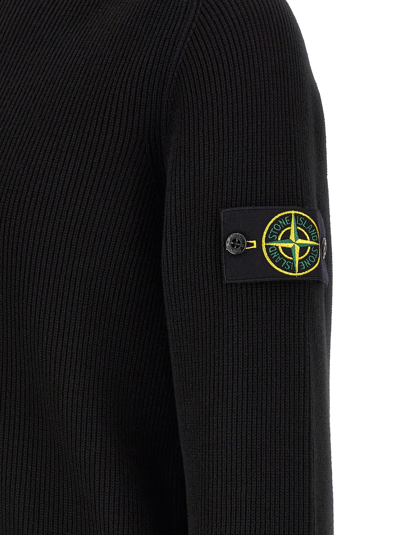 Stone Island Black Cotton Cardigan Stone Island