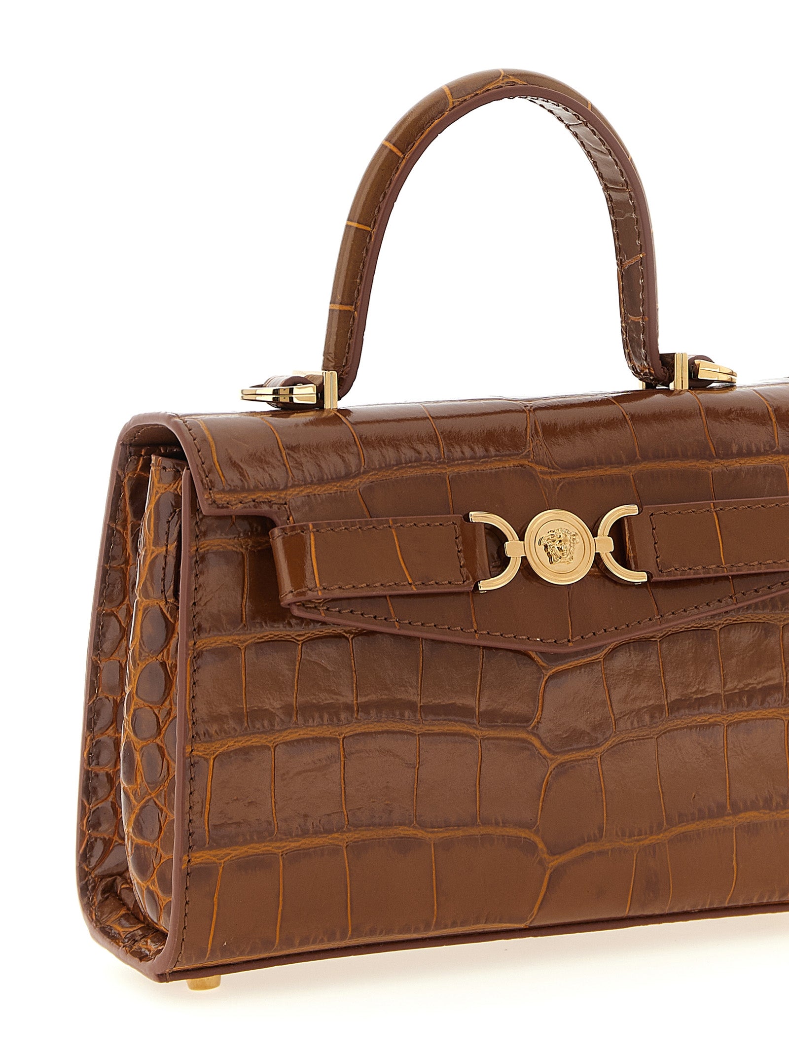 Versace Brown Calfskin Handbag Versace