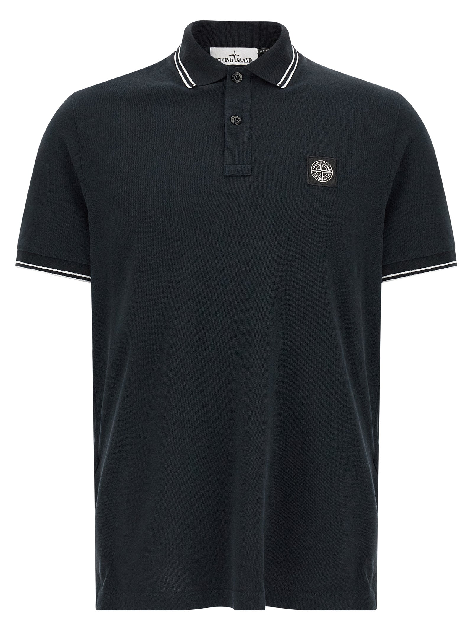 Stone Island Blue Cotton Polo Shirt Stone Island