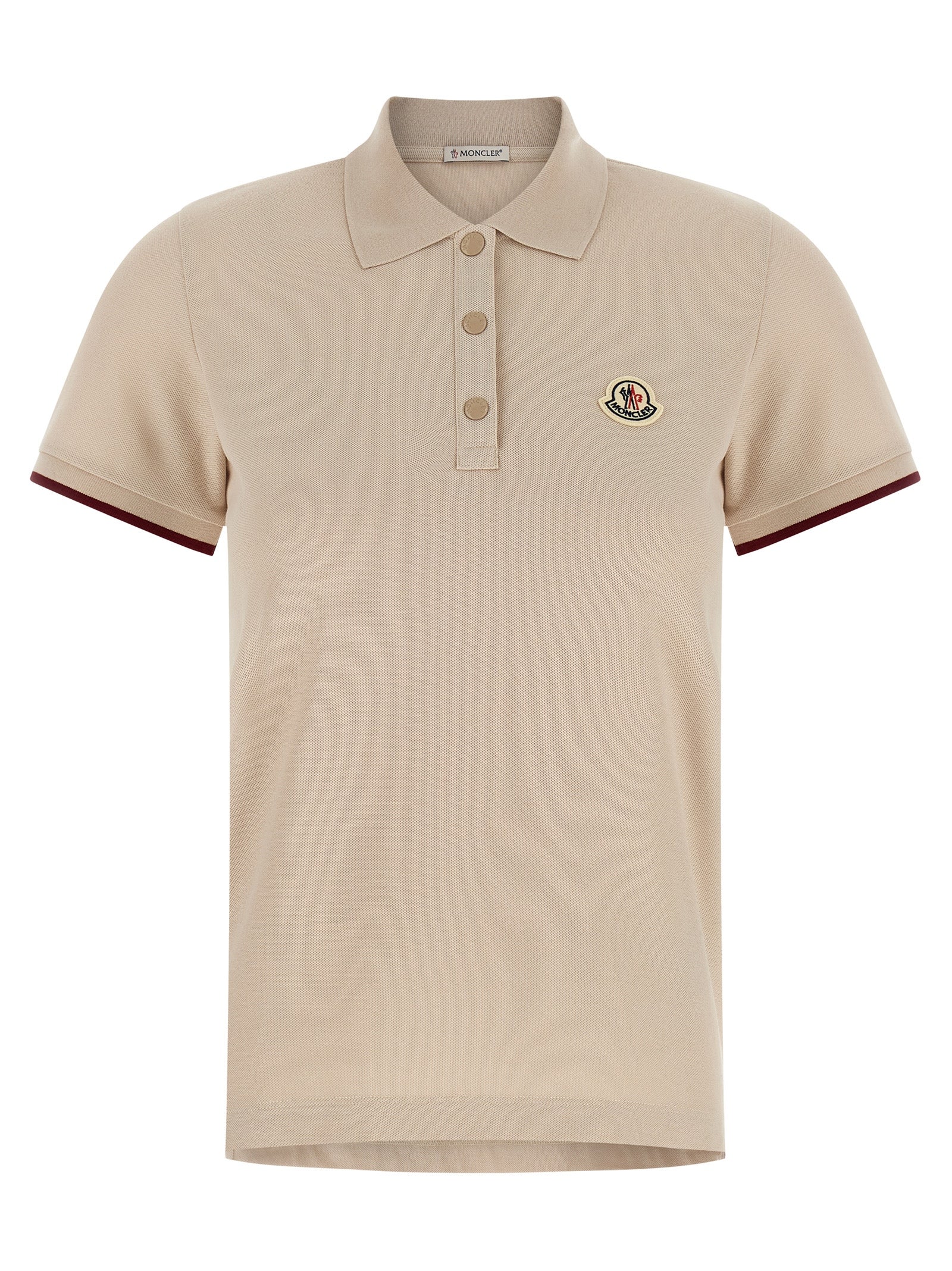 Moncler Beige Cotton Polo Shirt Moncler