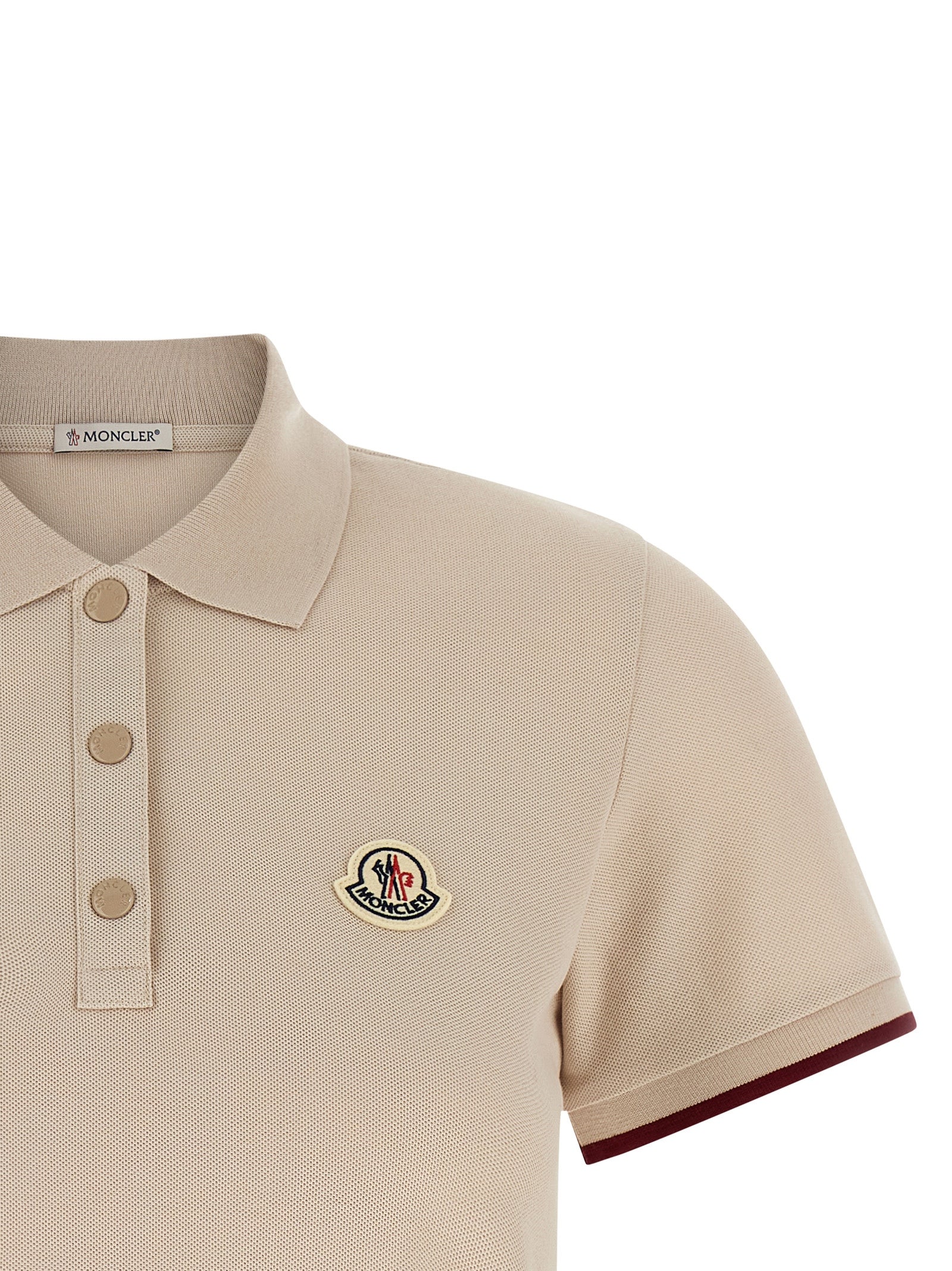 Moncler Beige Cotton Polo Shirt Moncler