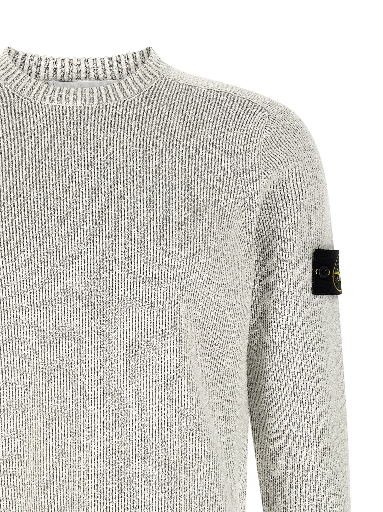 Stone Island Gray Cotton Cardigan Stone Island