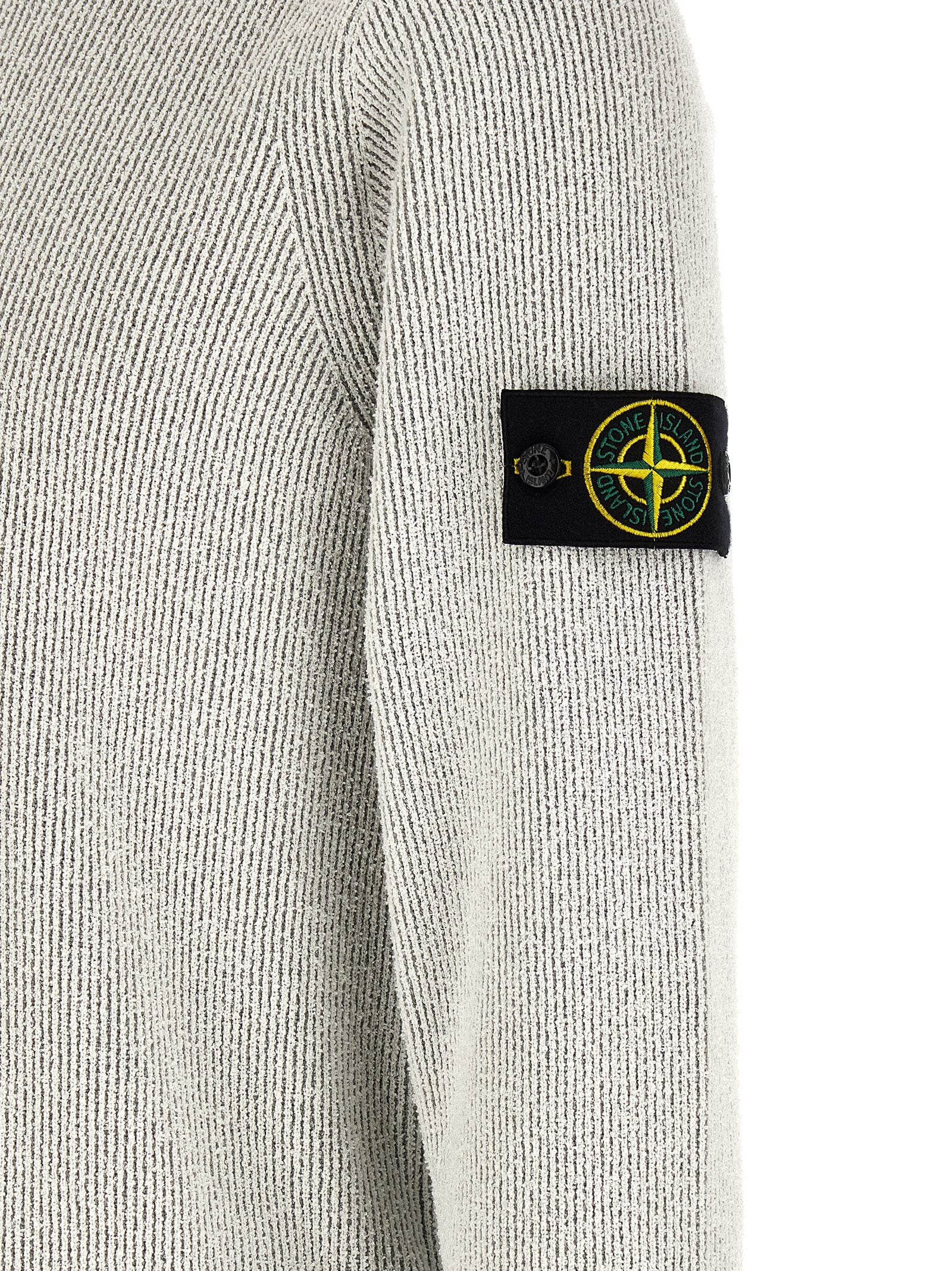 Stone Island Gray Cotton Cardigan Stone Island