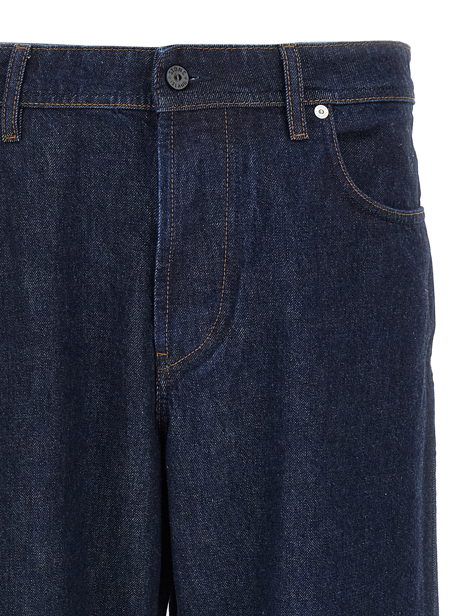 Stone Island Blue Cotton Relaxed Fit Jeans Stone Island